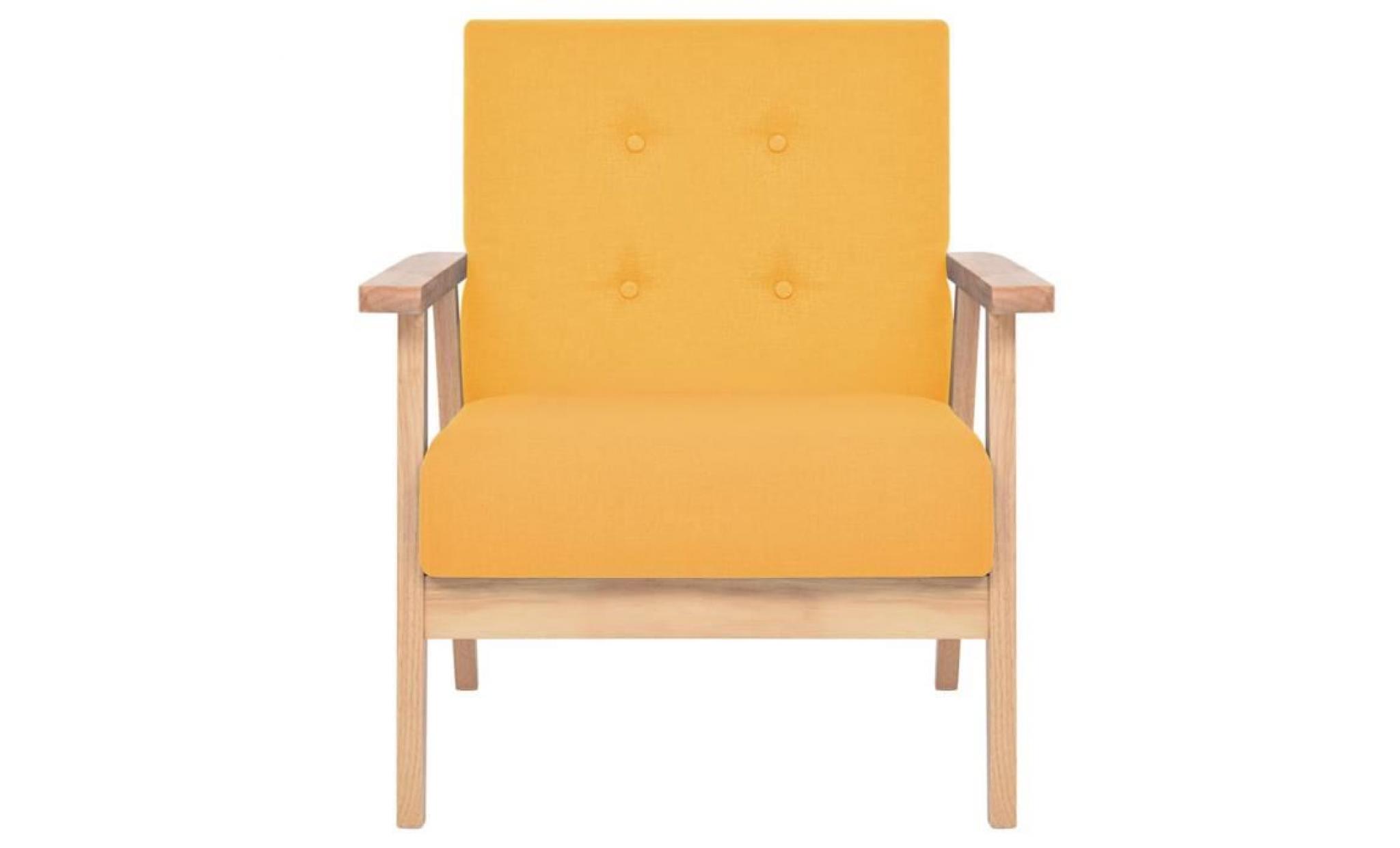 fauteuil tissu jaune pas cher