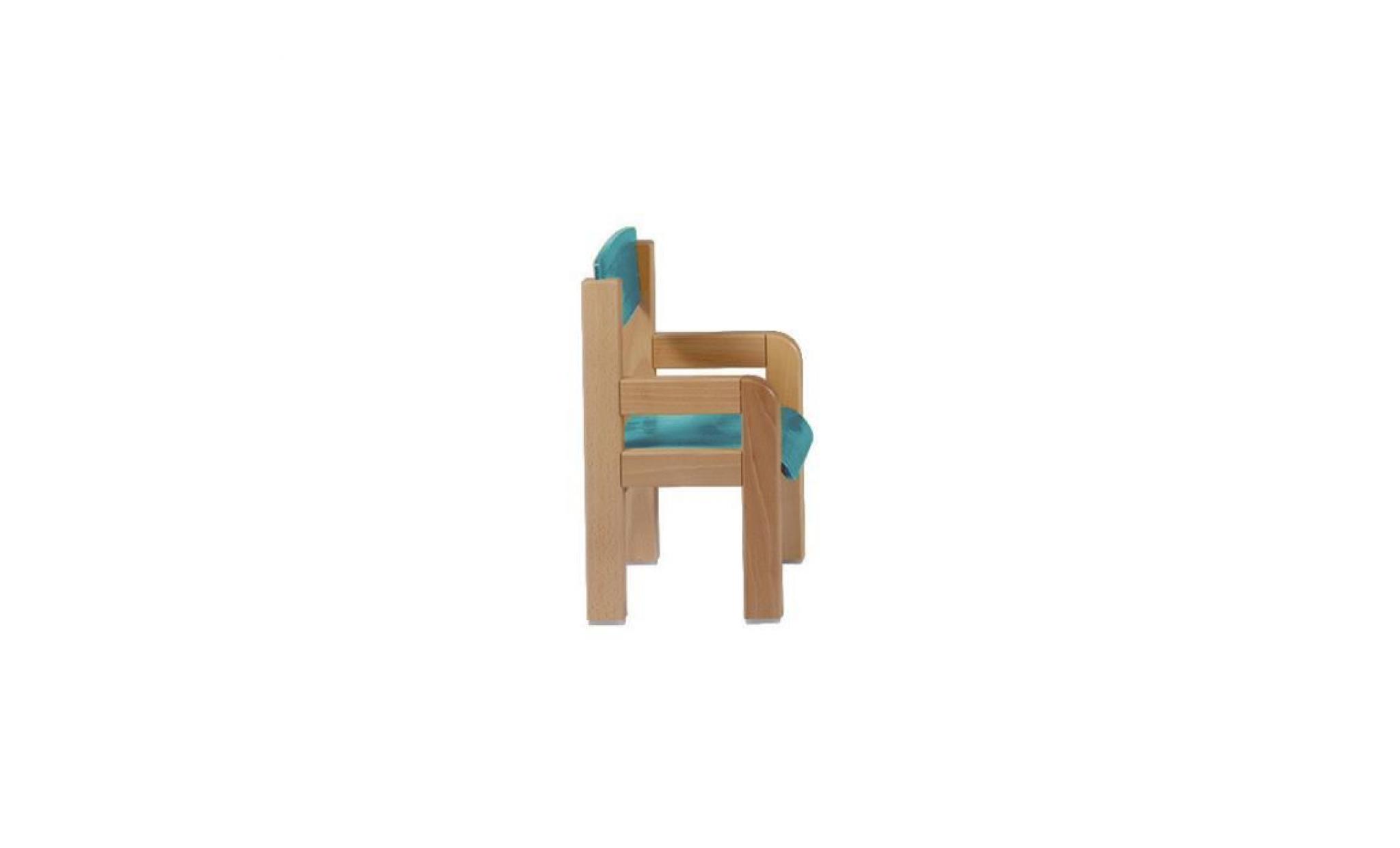 fauteuil turquoise en bois pour enfant de 3 à 7 ans   winni