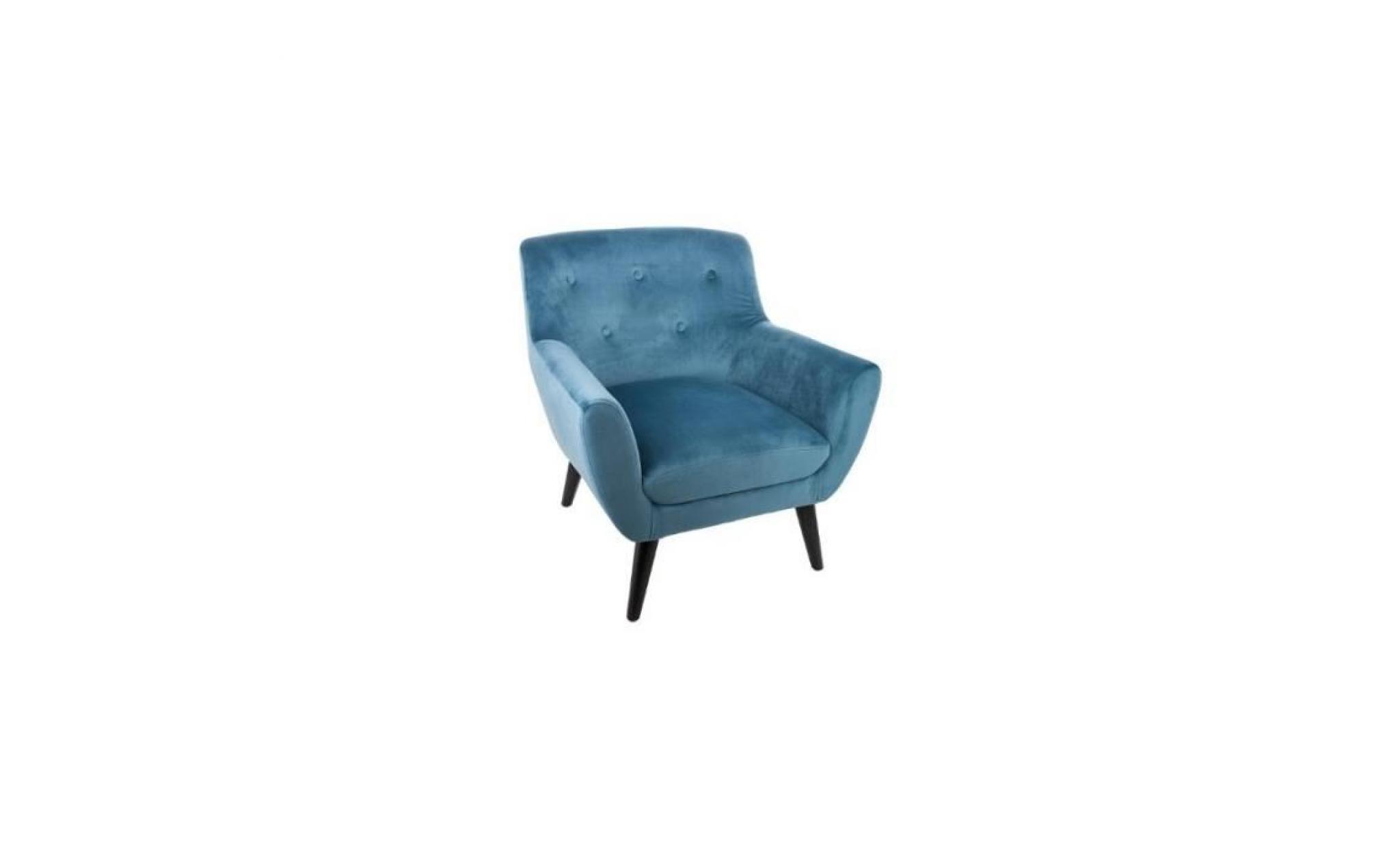 fauteuil velours eole   72 x 68 x 70,5 cm   bois   bleu 72 cm