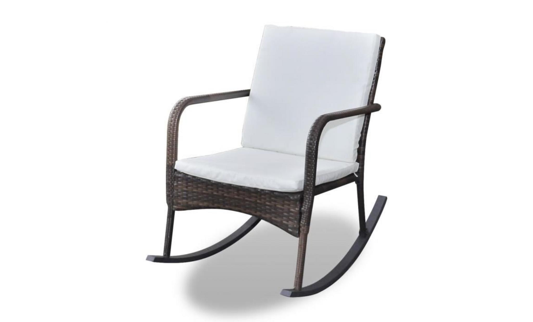 fauteuils a bascule  chaise a bascule de jardin rotin synthetique noir