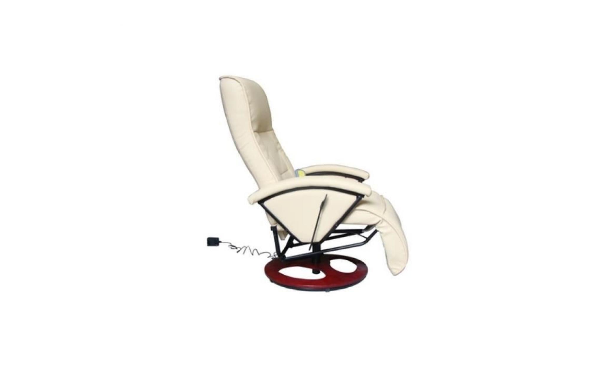 fauteuils de massage electriques fauteuil relaxation massant blanc creme & bois