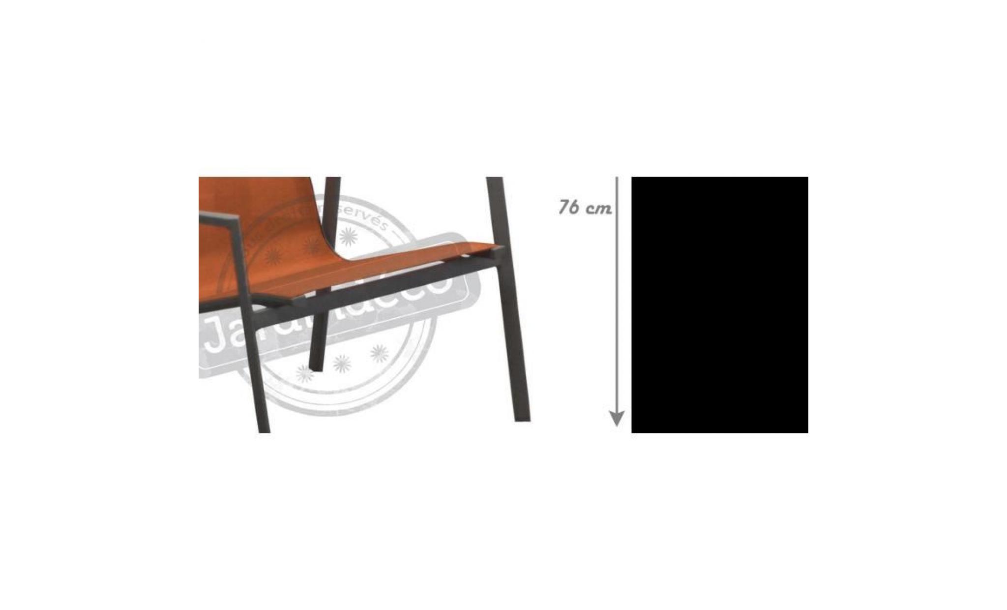 fauteuils lounge en aluminium palma (lot de 2) orange pas cher
