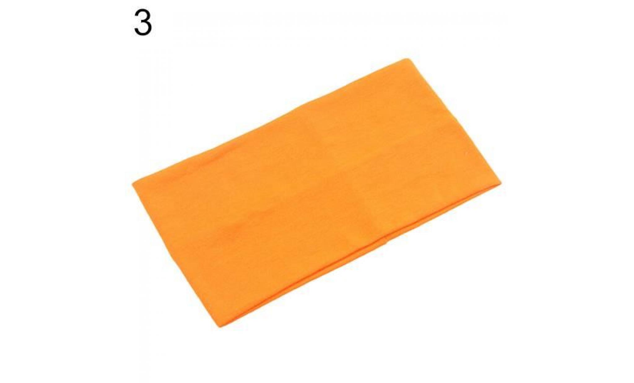 femmes bonbons couleur large bandeau de yoga bandeau Élastique bandes Élastiques elastiques turban orange