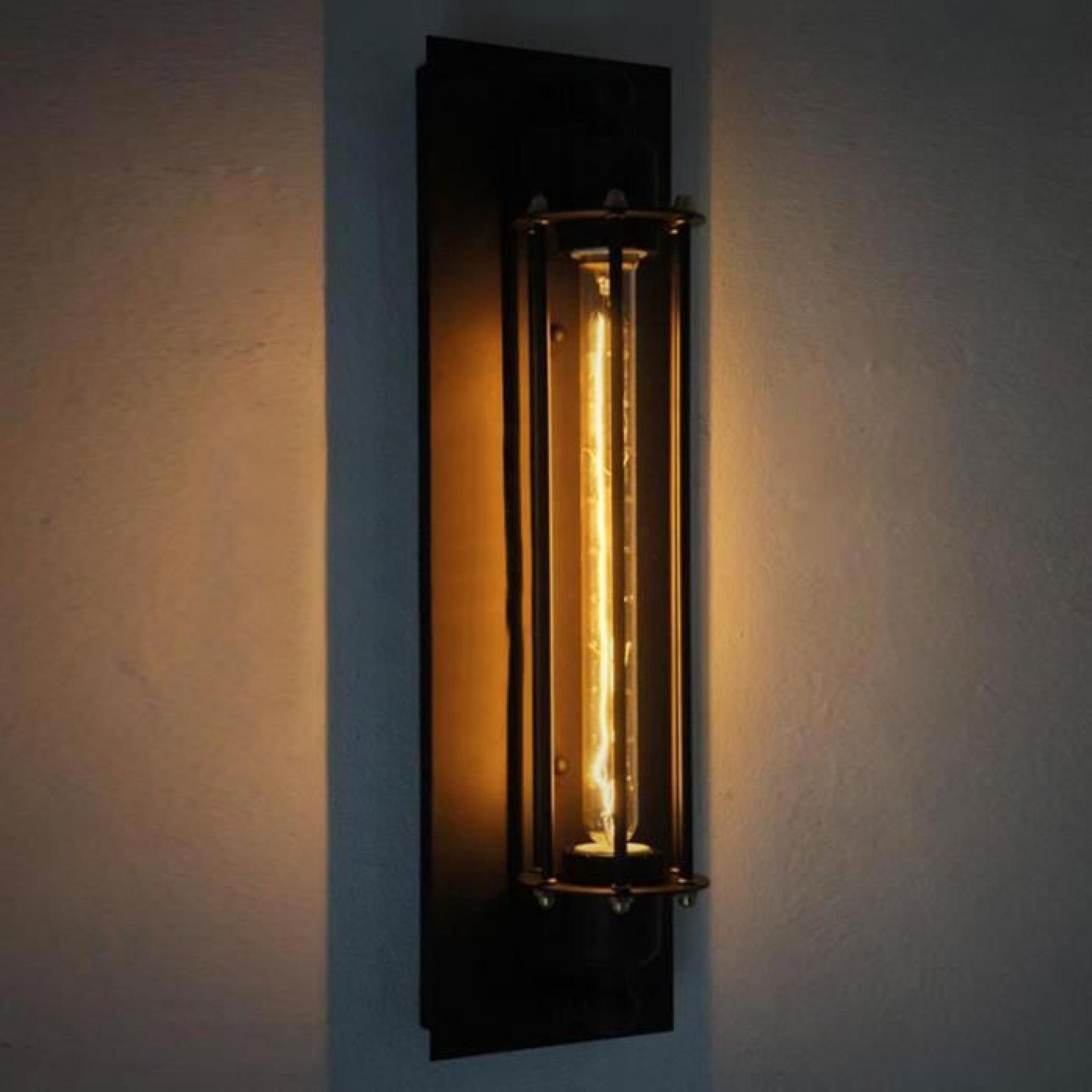 Ferand Applique Métallique Long Lumière Rétro Style Lampe de Mur Unique Maison Café
