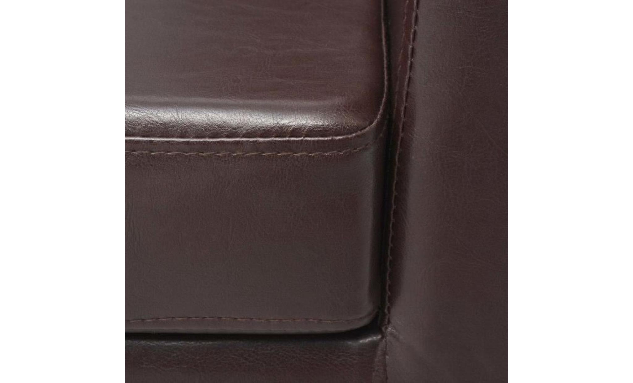 festnight fauteuils cabriolet en cuir artificiel noir /  marron pas cher