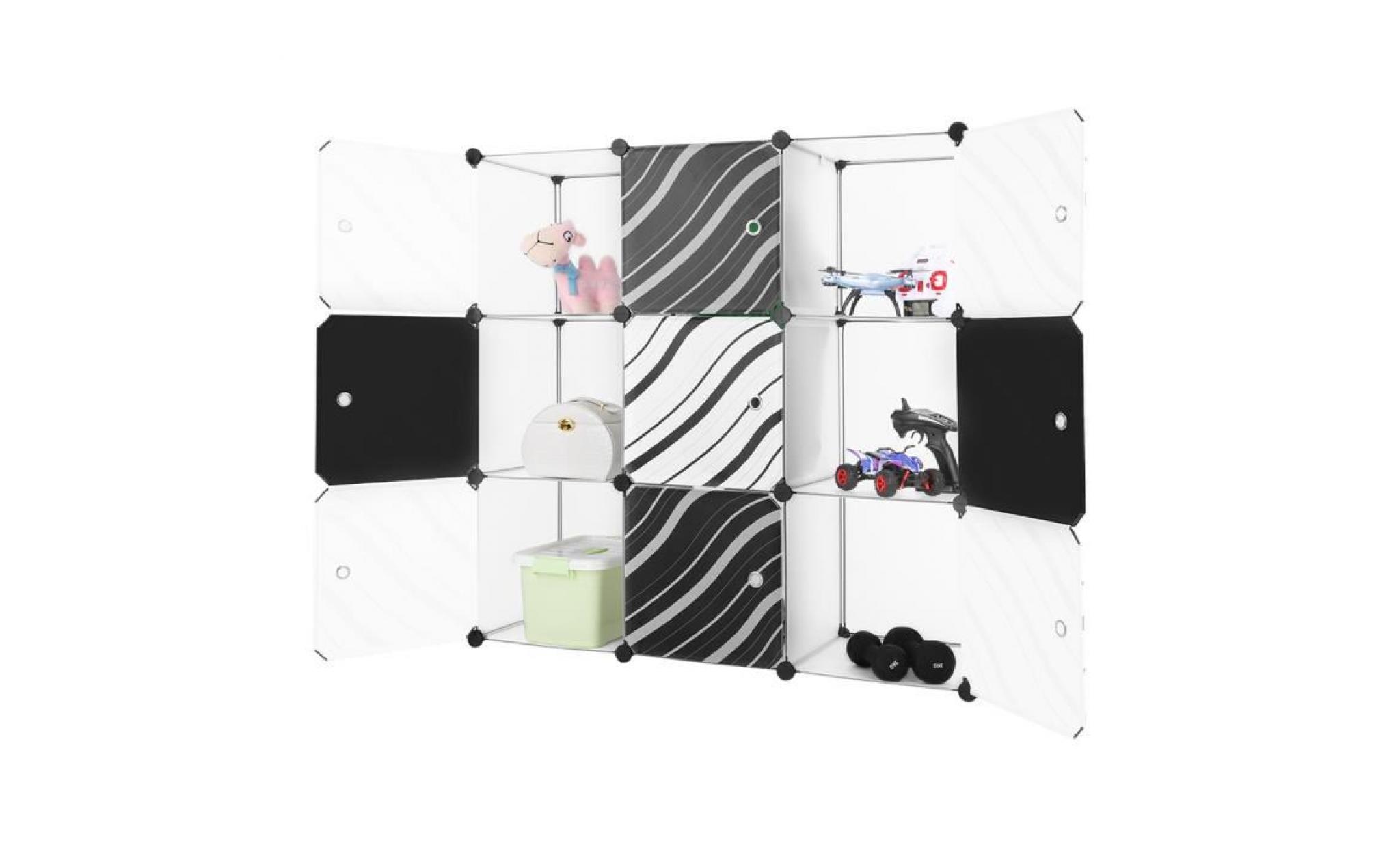 langria 9 cube blanc cabines armoires Étagères avec porte plastique meuble de rangement vêtements chaussures jouets livres