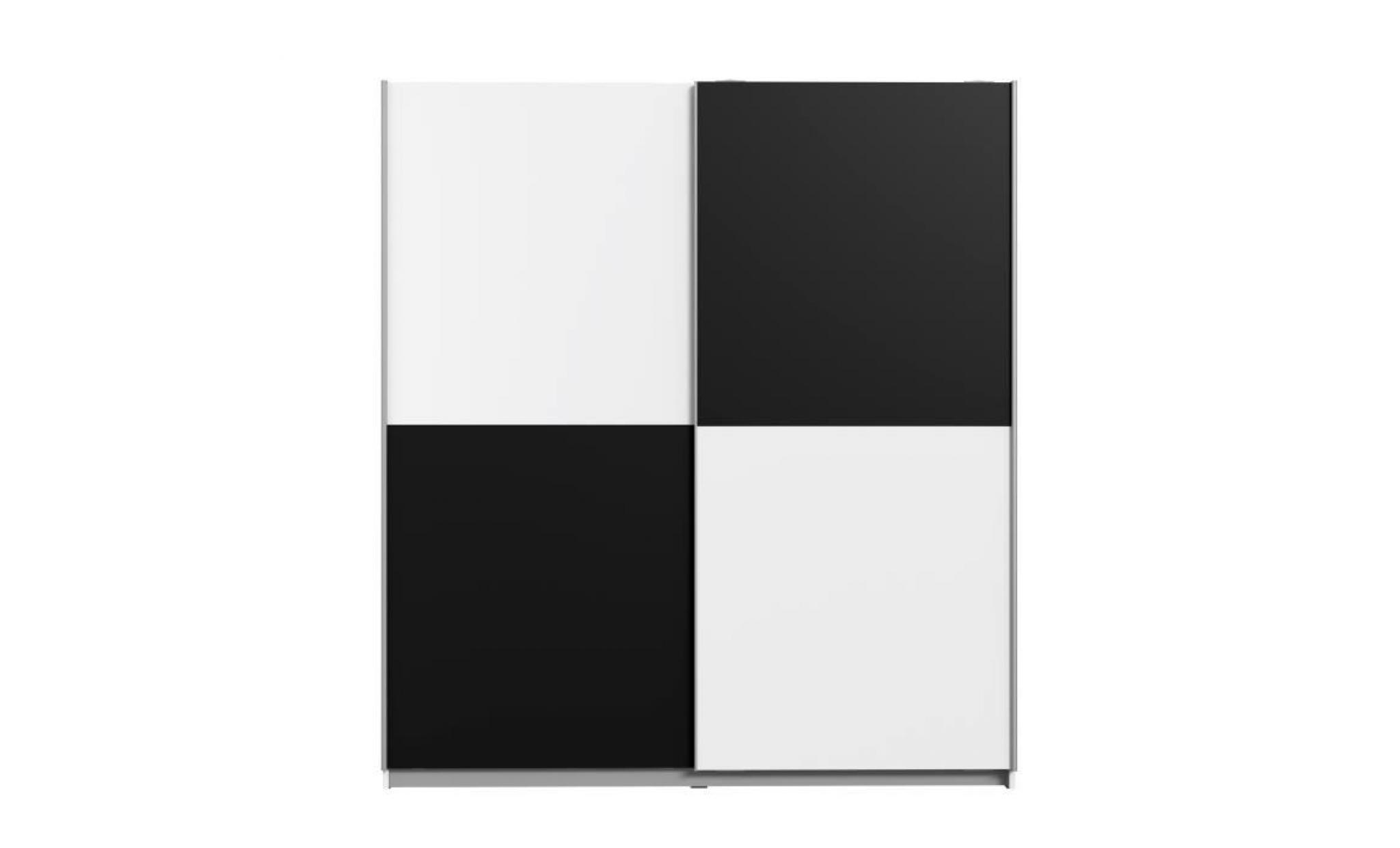 finlandek armoire de chambre ulos style contemporain blanc et noir   l 170,3 cm