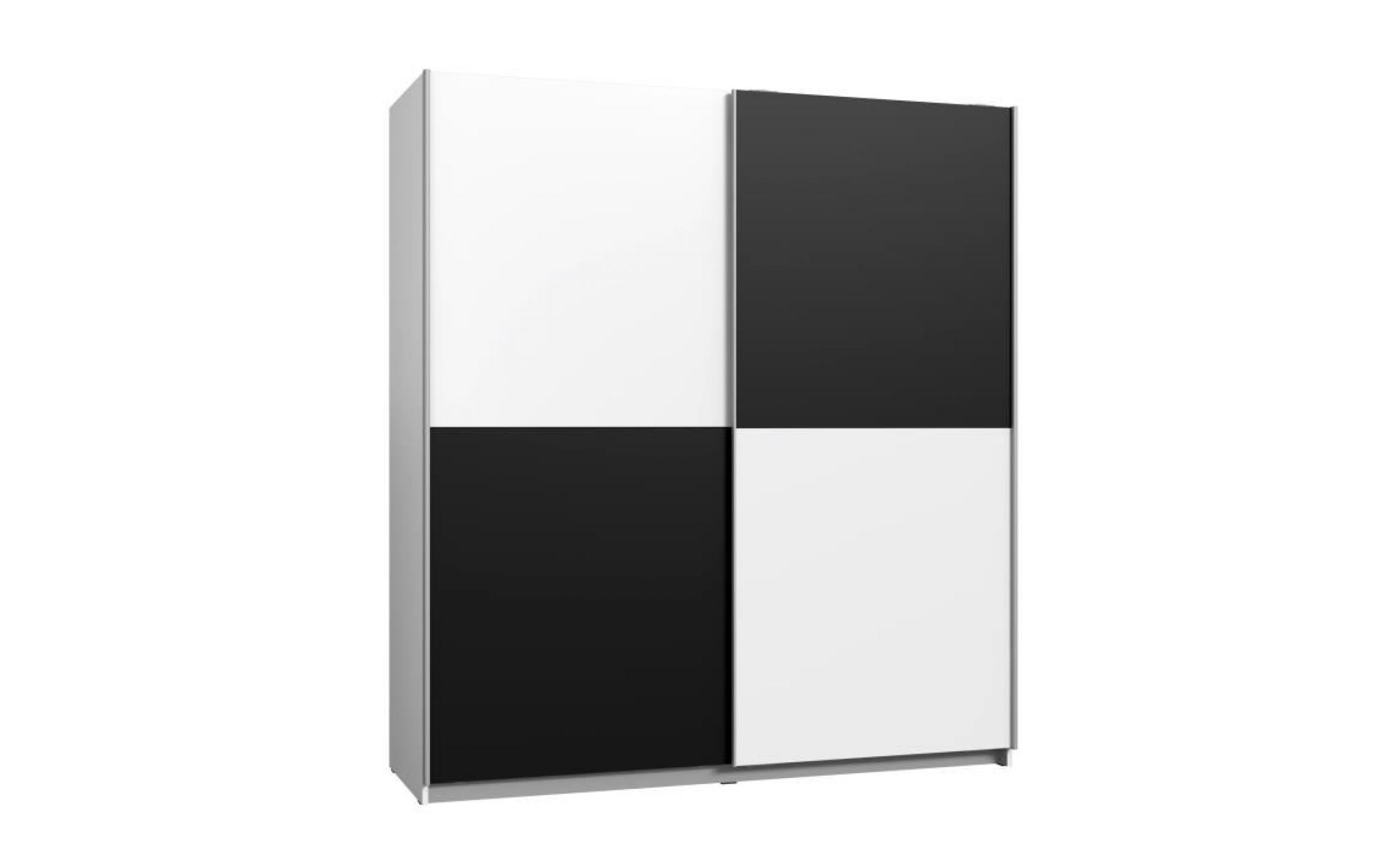 finlandek armoire de chambre ulos style contemporain blanc et noir   l 170,3 cm pas cher