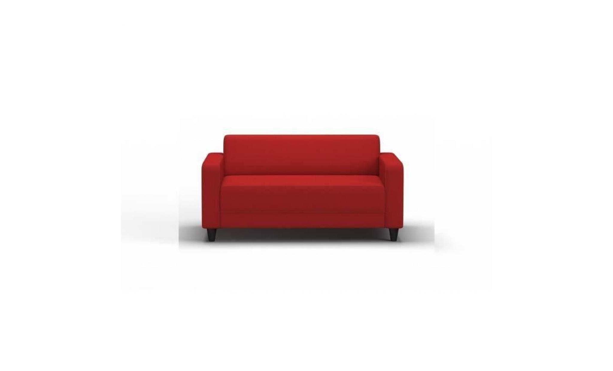 finlandek canapé droit fixe kulma 2 places   tissu rouge   contemporain   l 145 x p 79 cm
