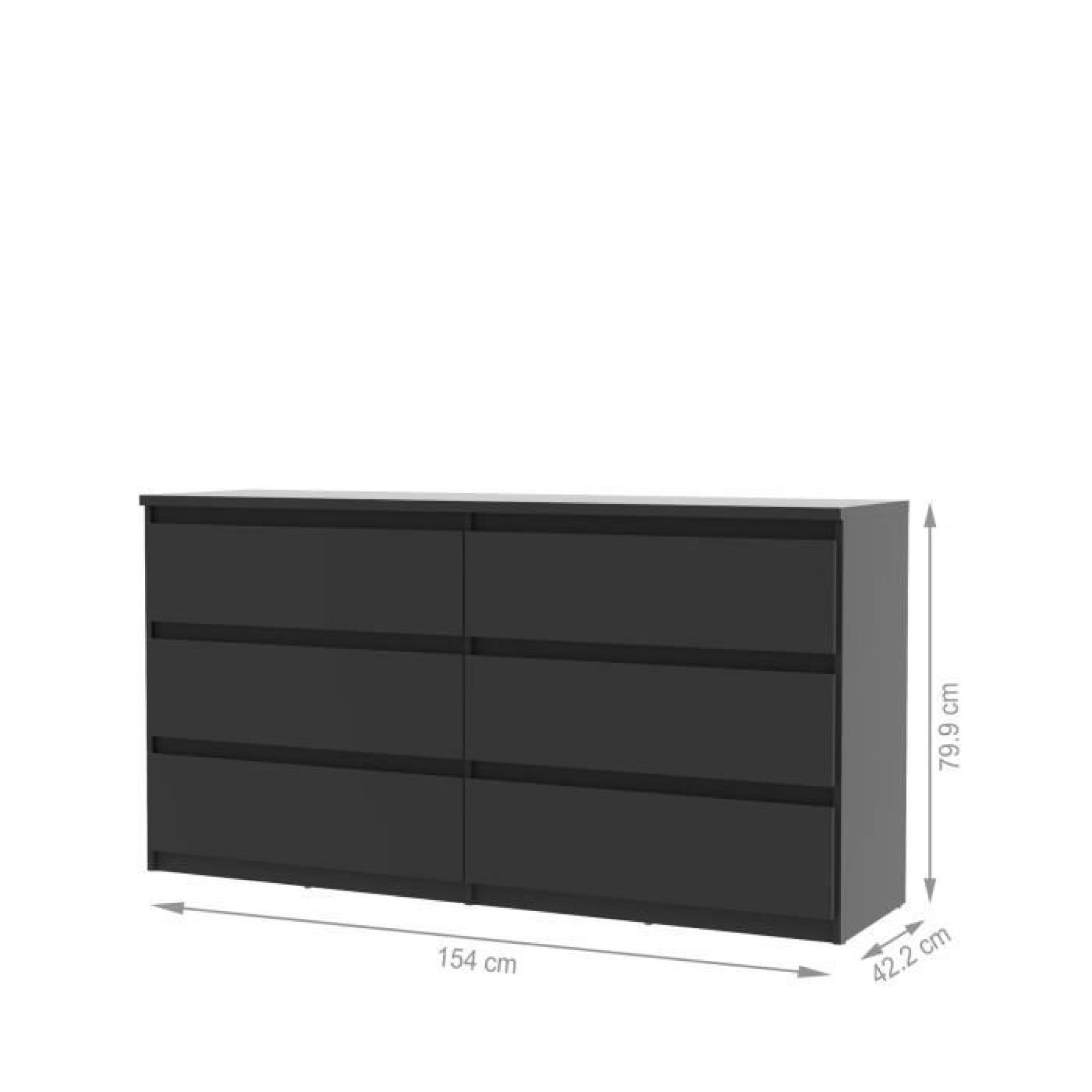 FINLANDEK Commode NATTI 154cm noir pas cher