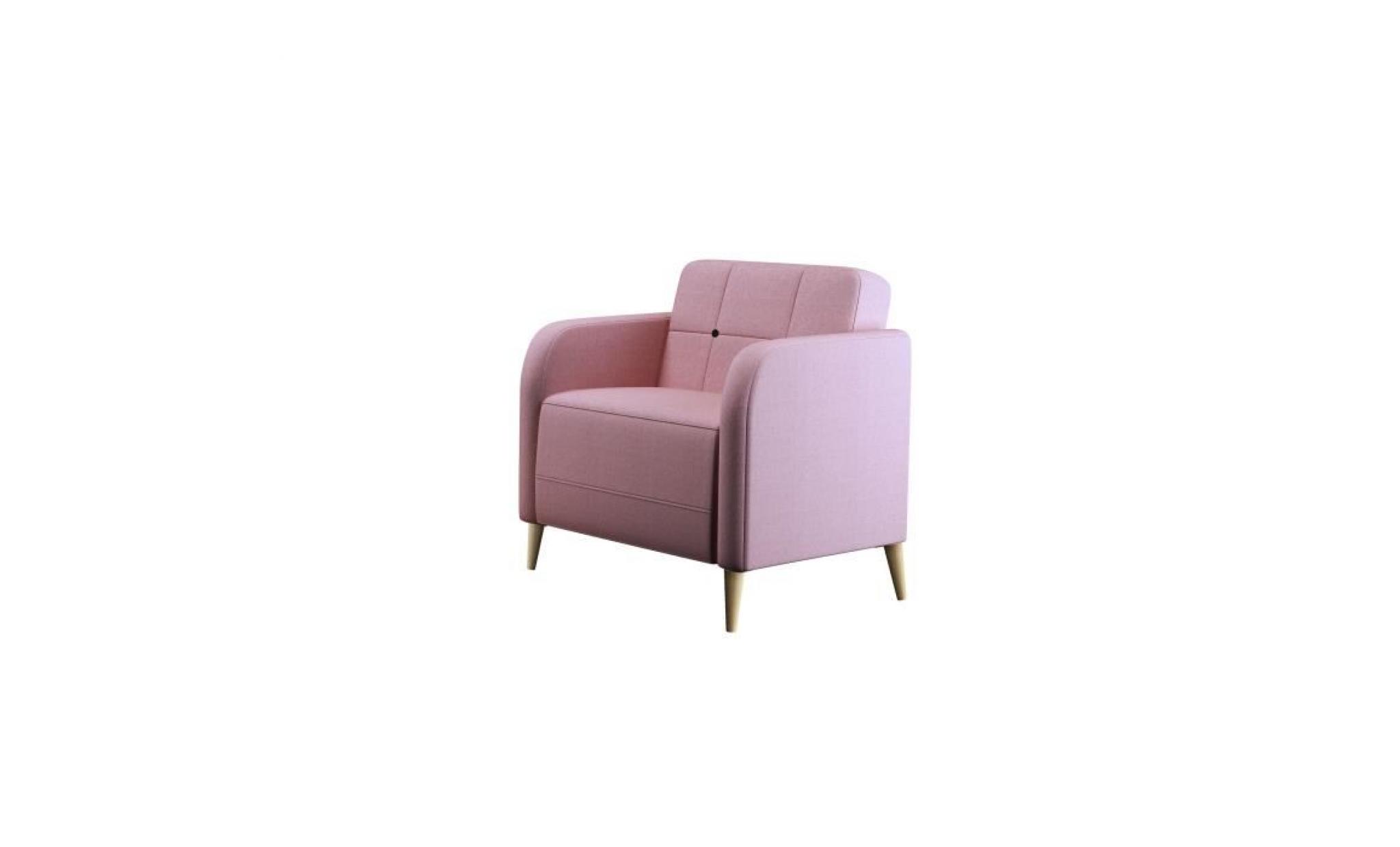 finlandek fauteuil inkeri   tissu rose   scandinave   l 68 x p 69 cm