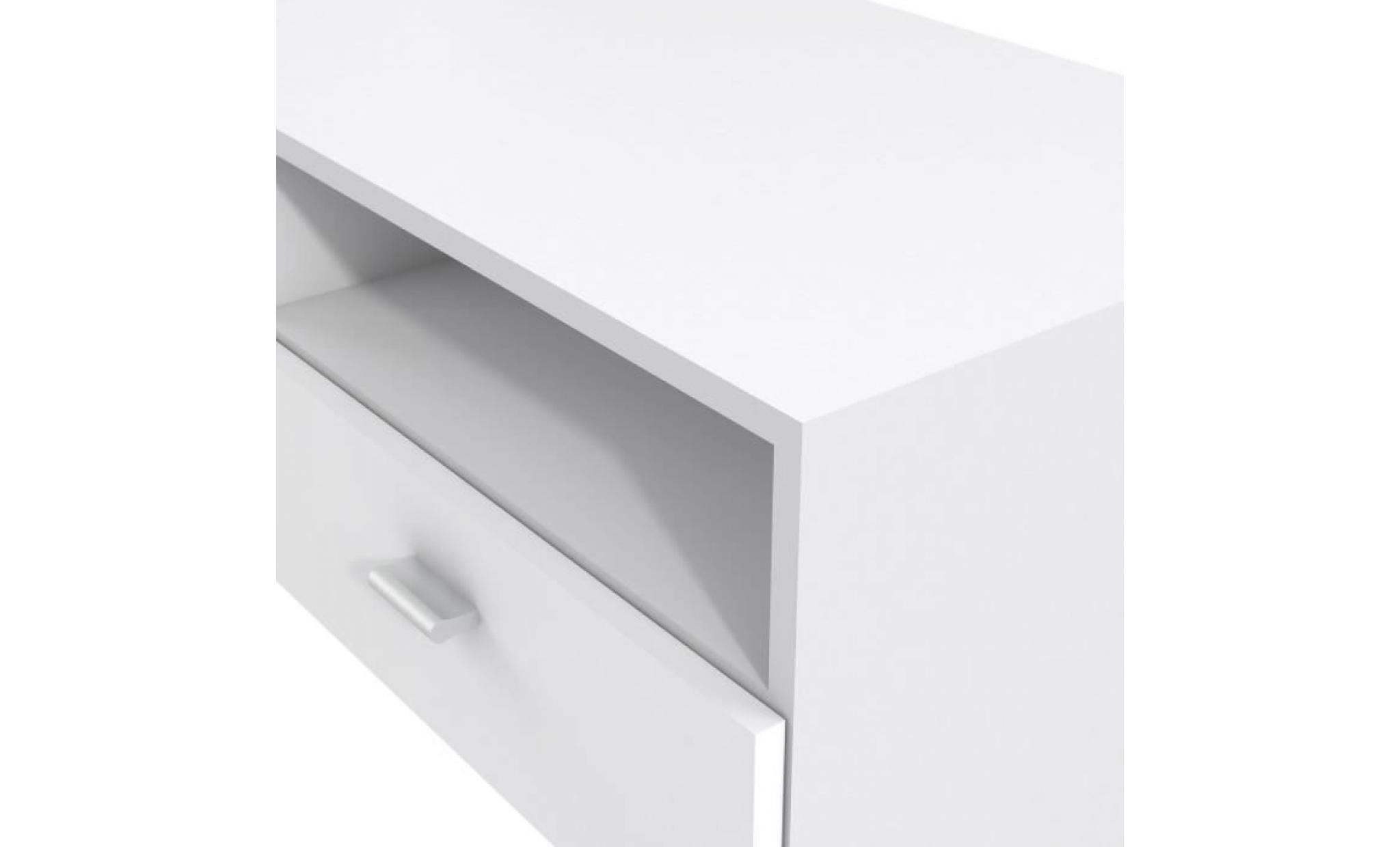 finlandek meuble tv helppo contemporain blanc mat   l 95 cm pas cher
