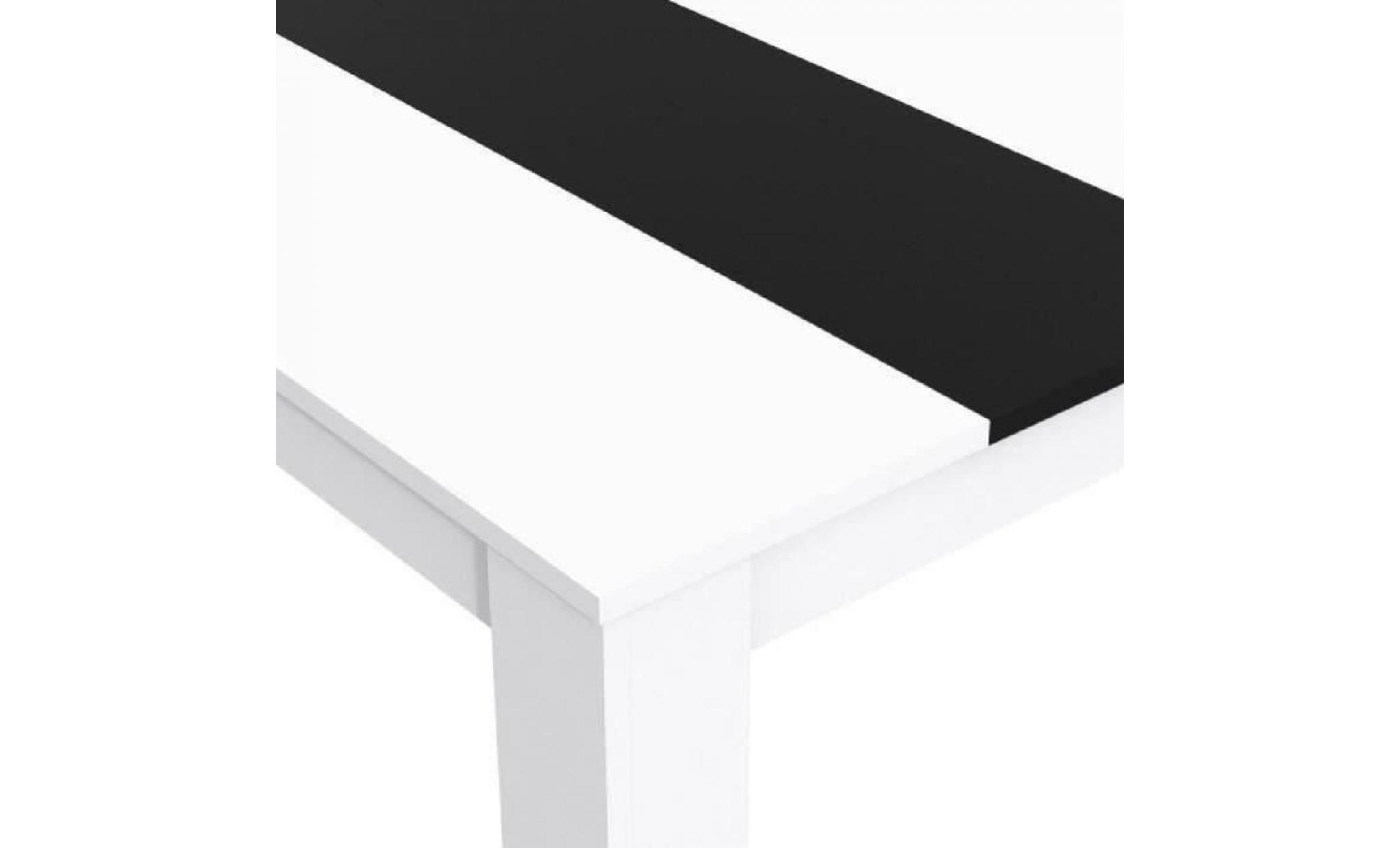 finlandek table à manger elÄmÄ de 6 à 8 personnes style contemporain en bois aggloméré blanc et noir mat    l 160 x l 90 cm pas cher