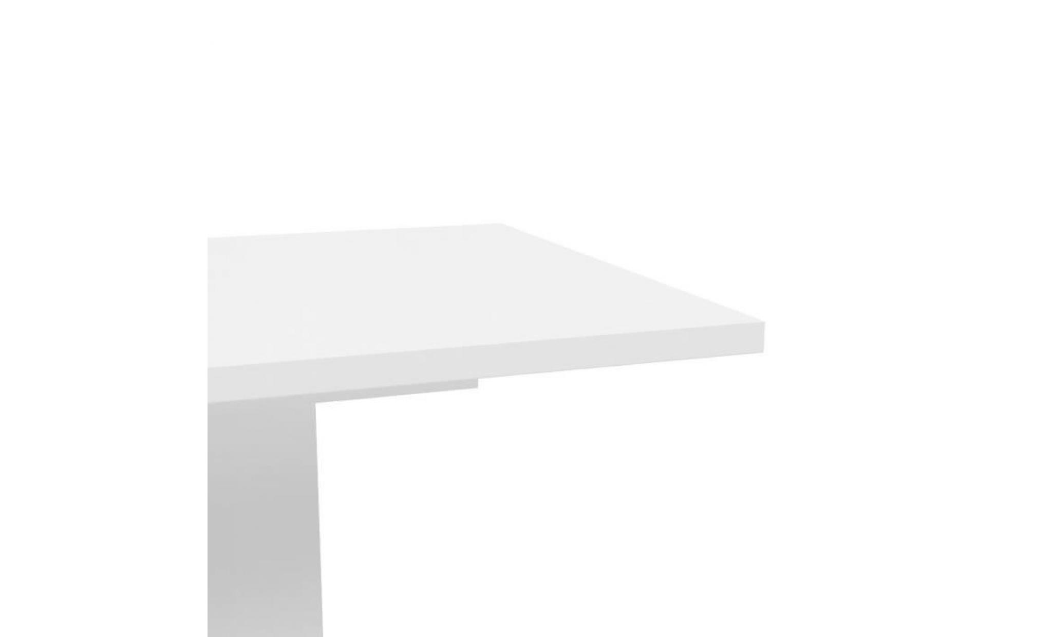 finlandek table à manger extensible kova de 4 à 6 personnes style contemporain blanc mat   l 160 200 x l 77 cm pas cher