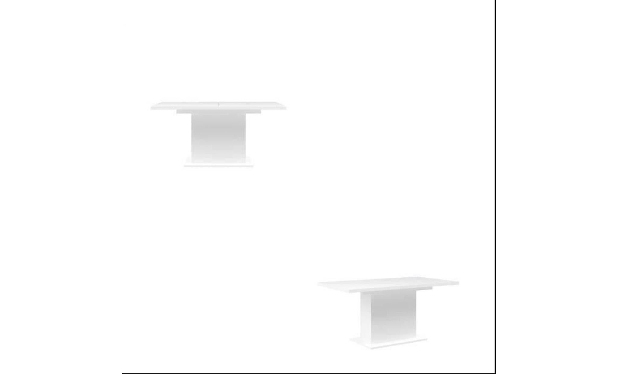 finlandek table à manger extensible kova de 4 à 6 personnes style contemporain blanc mat   l 160 200 x l 77 cm pas cher