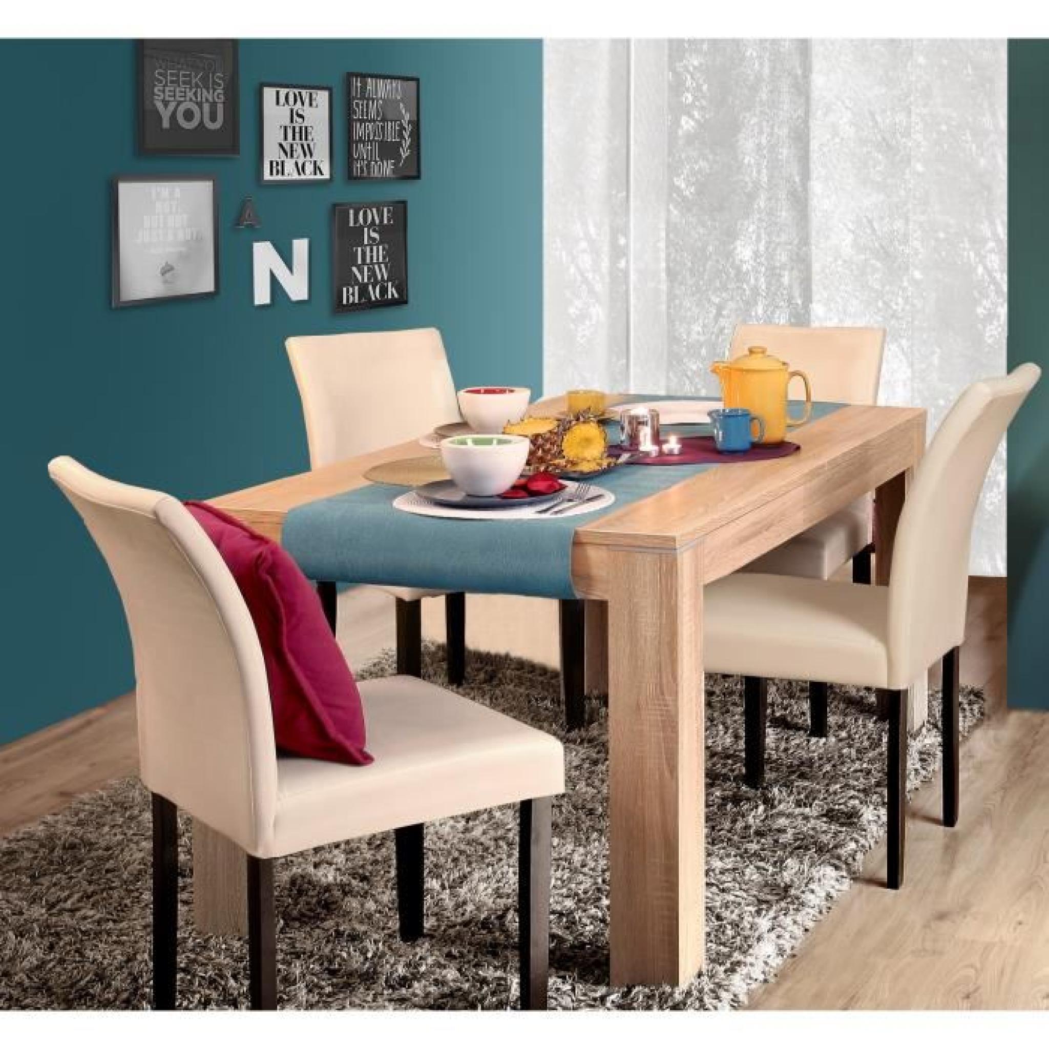 FINLANDEK Table à manger extensible NUORI 160-207x90cm décor chêne clair