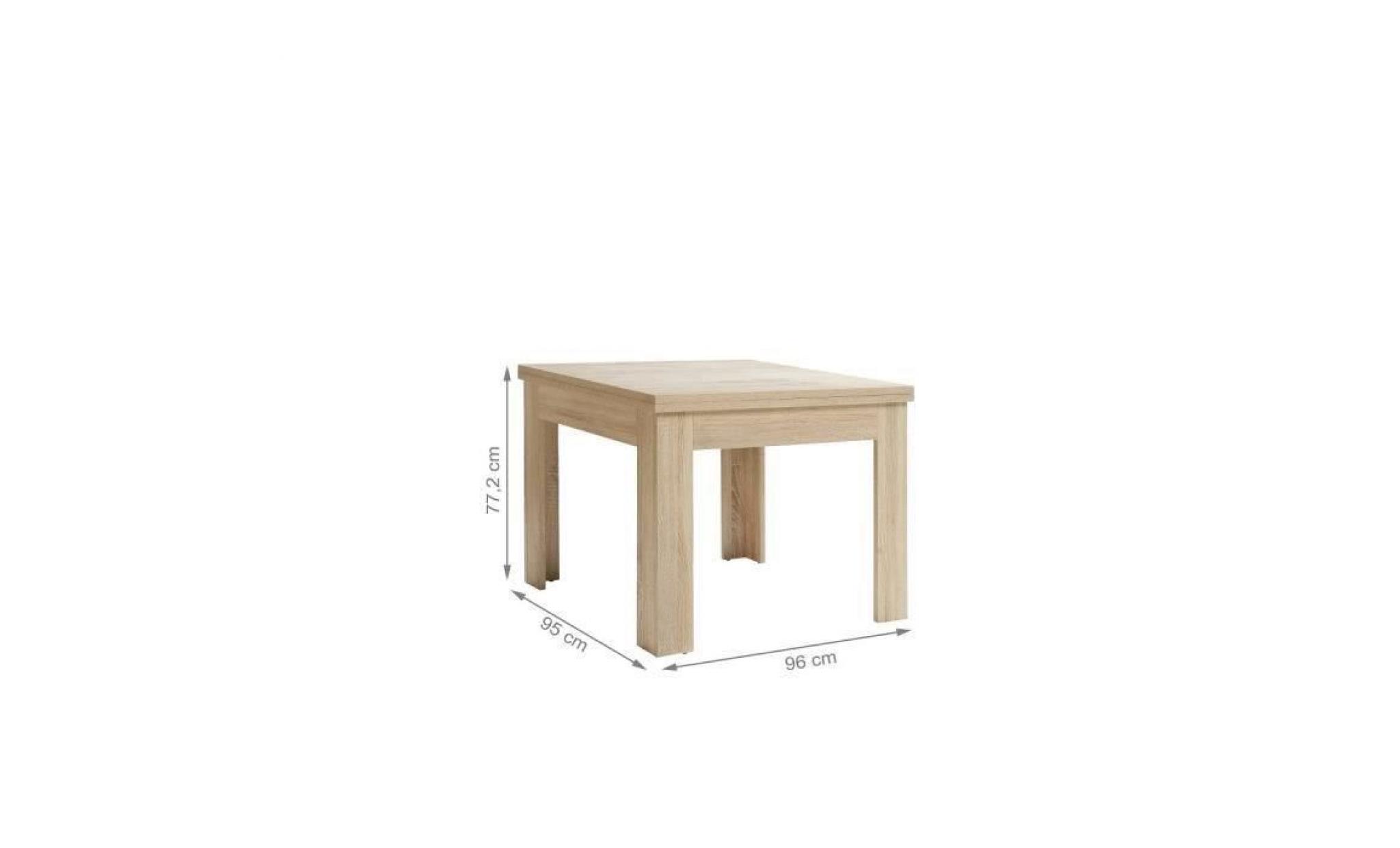 finlandek table à manger extensible nuori 6 à 8 personnes style contemporain décor chêne clair   l 96 190 x l 95 cm pas cher