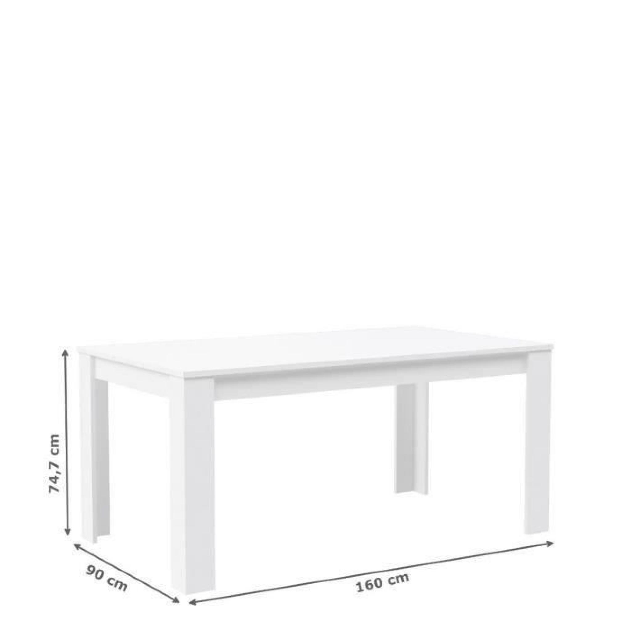 FINLANDEK Table à manger KOVA 160x75cm blanc pas cher