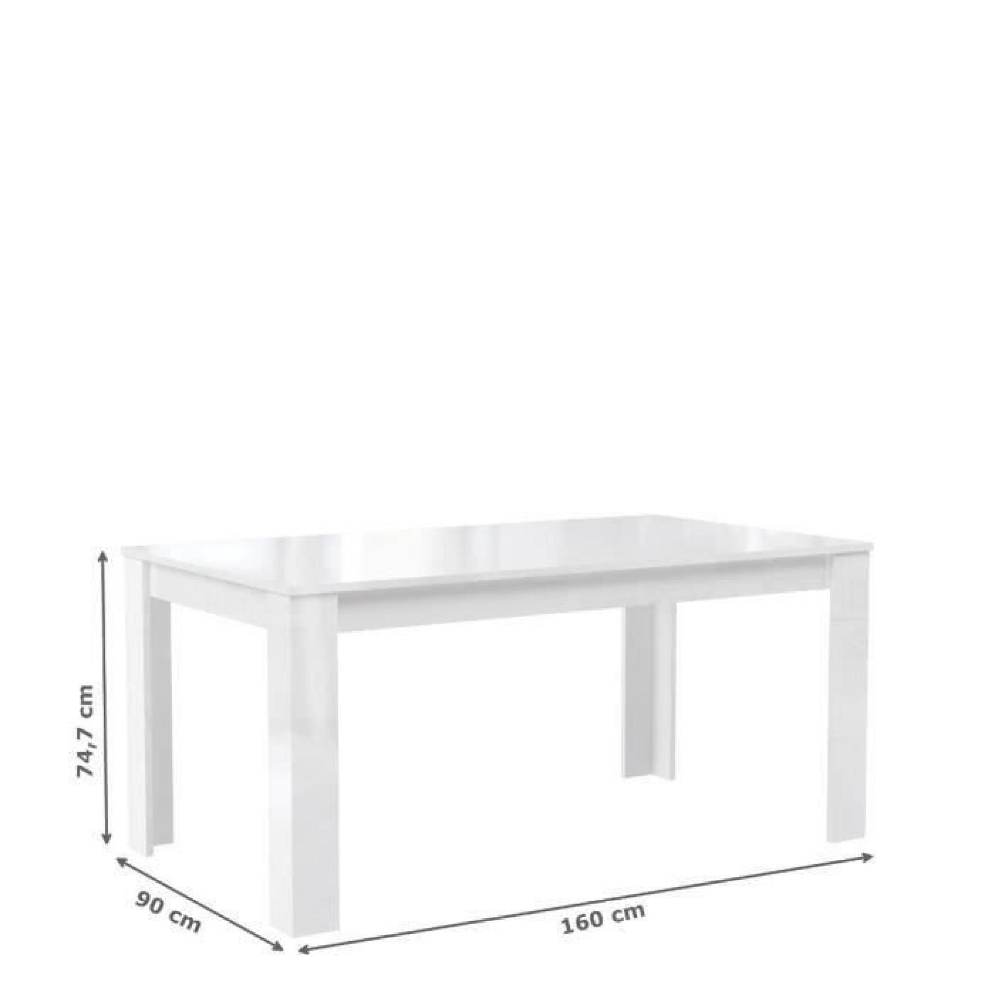 FINLANDEK Table à manger KOVA 160x75cm blanc brillant pas cher