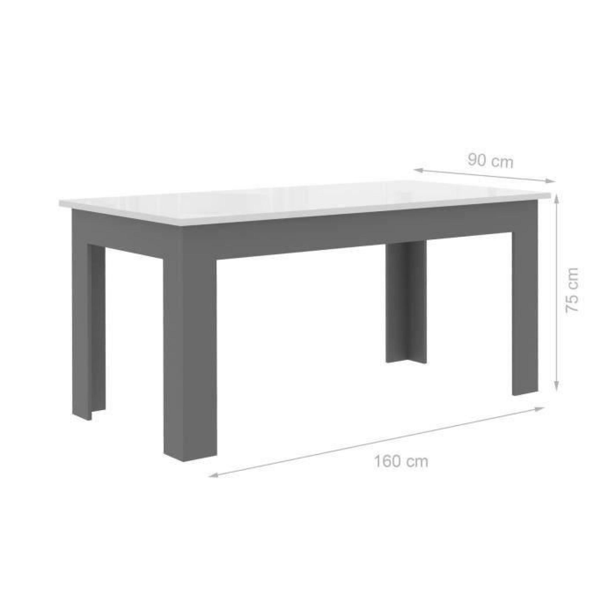 FINLANDEK Table à manger PILVI 160x90cm blanc et gris pas cher