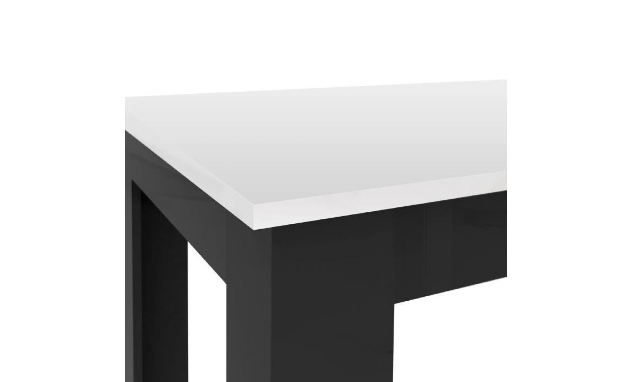 finlandek table à manger pilvi de 6 à 8 personnes style contemporain   blanc et noir mat   l 160 x l 90 cm pas cher