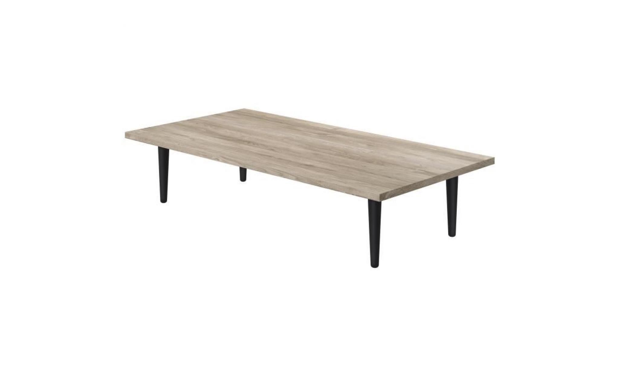 finlandek table basse elois scandinave décor chêne clair   l 120 x l 60 cm
