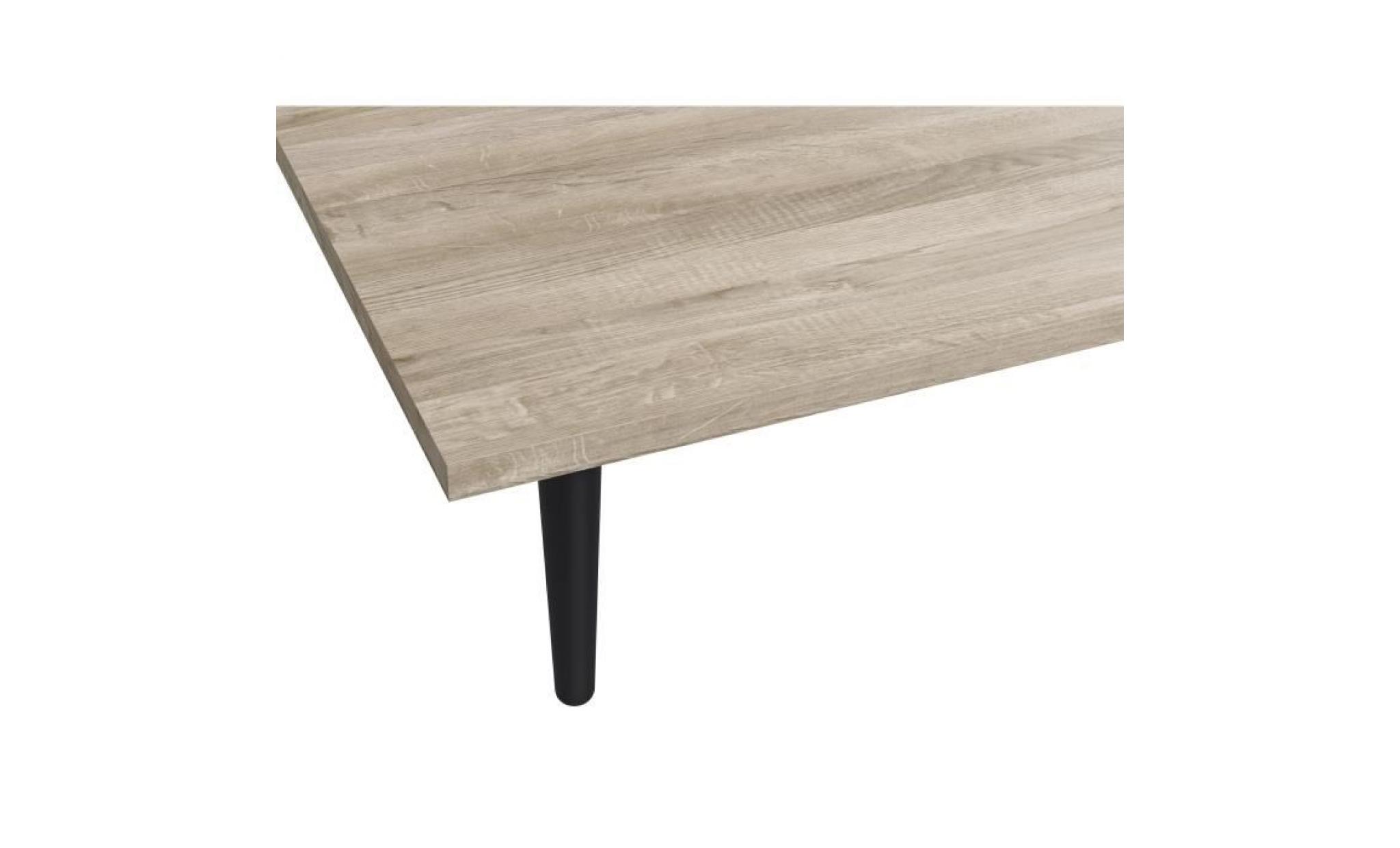 finlandek table basse elois scandinave décor chêne clair   l 120 x l 60 cm pas cher