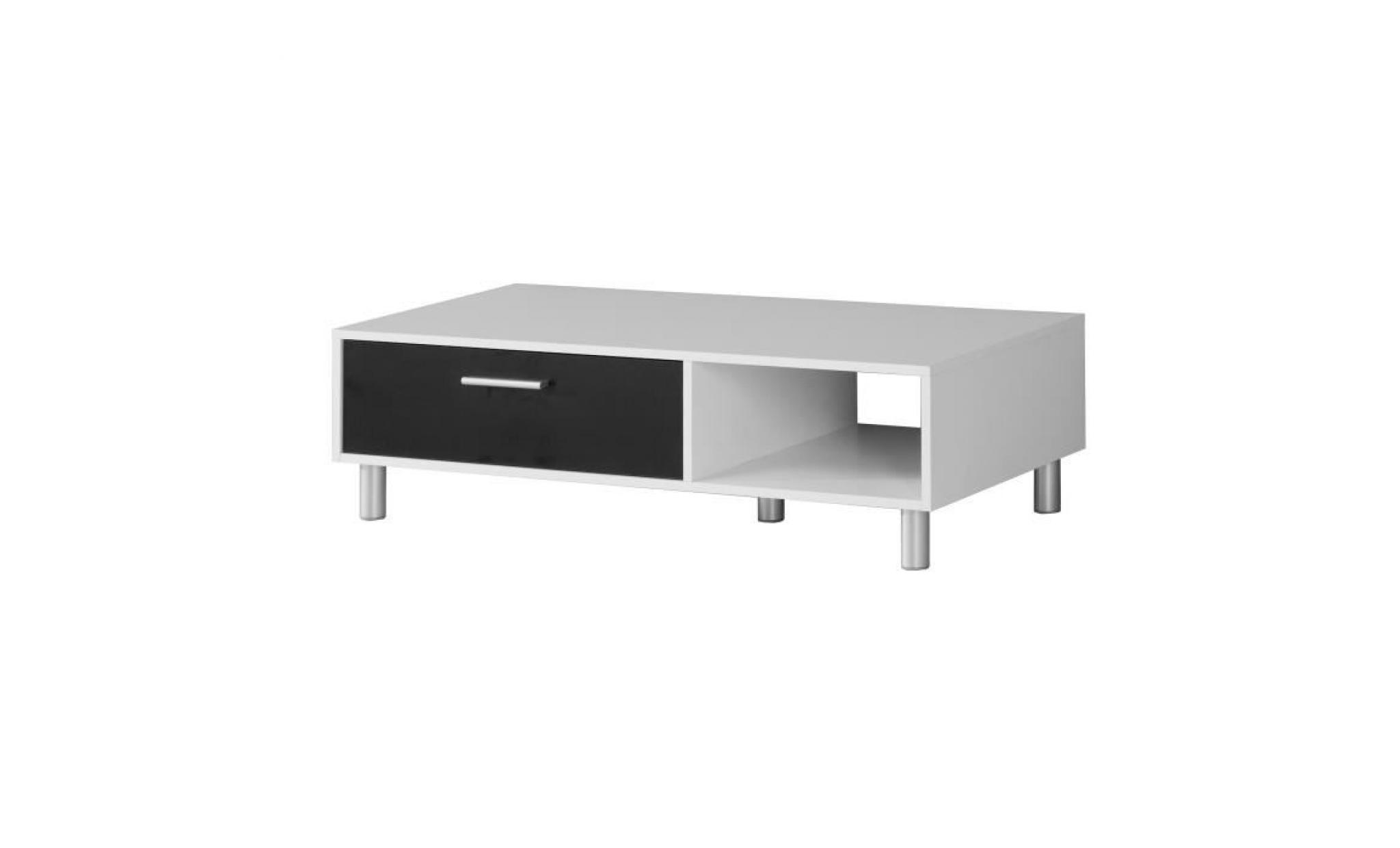 finlandek table basse laboca   contemporain   décor blanc mat et noir   l 109,7 x l 52,1 cm pas cher