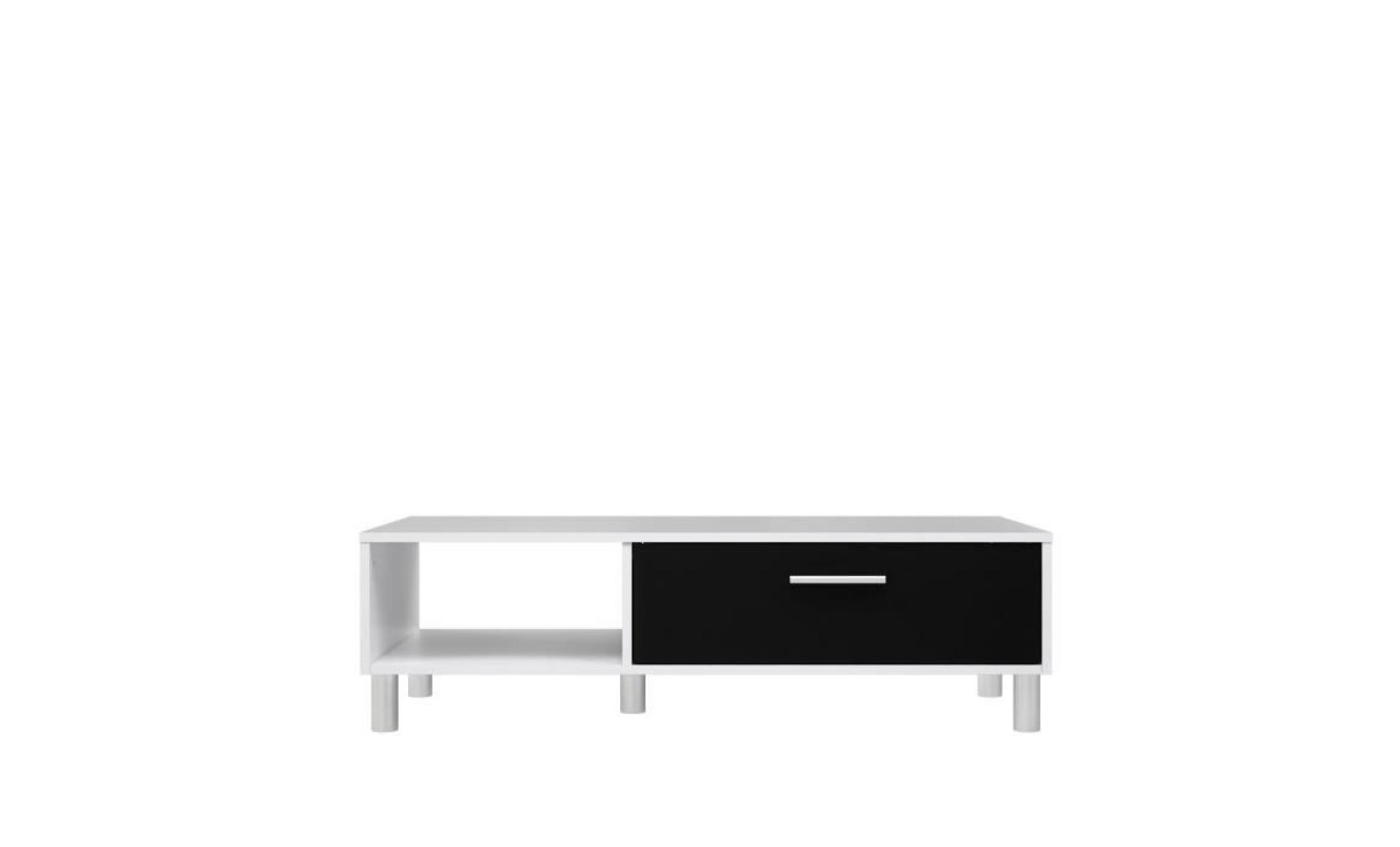 finlandek table basse laboca   contemporain   décor blanc mat et noir   l 109,7 x l 52,1 cm pas cher