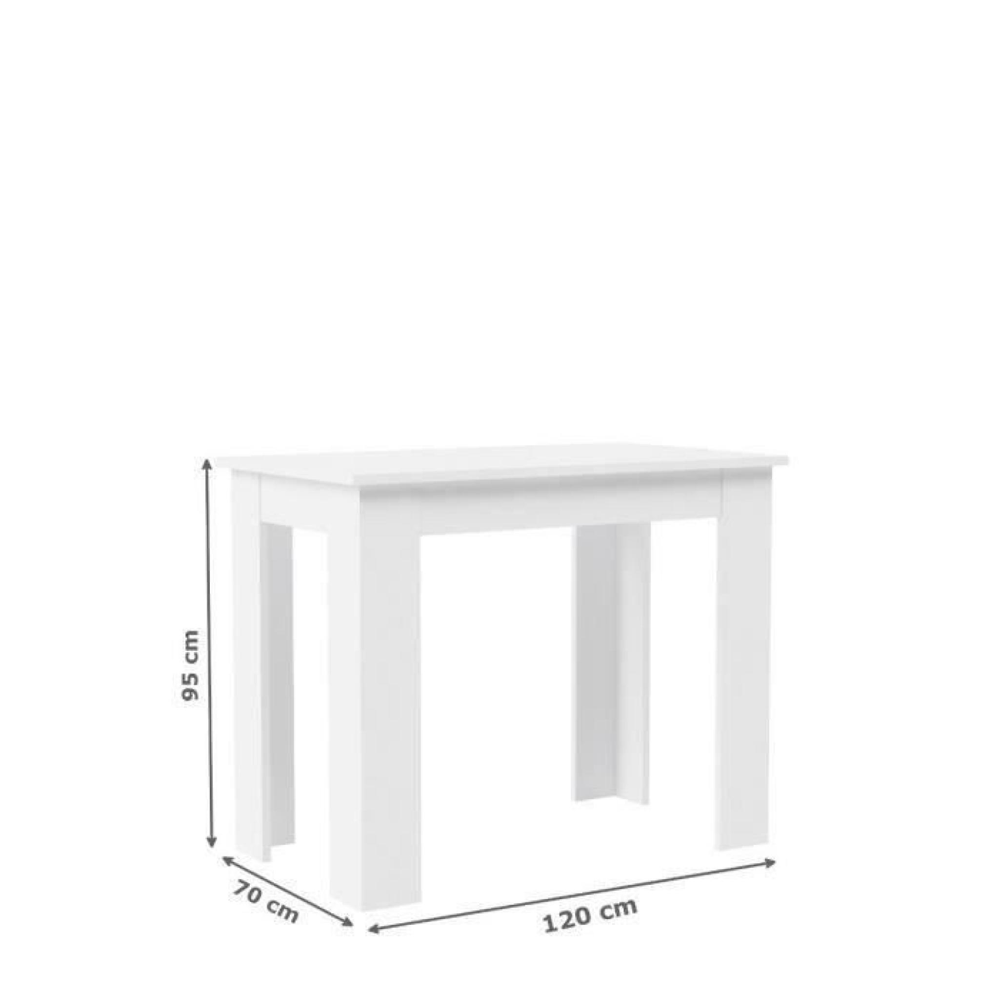 FINLANDEK Table de bar TIETTI 120x95cm blanc mat pas cher