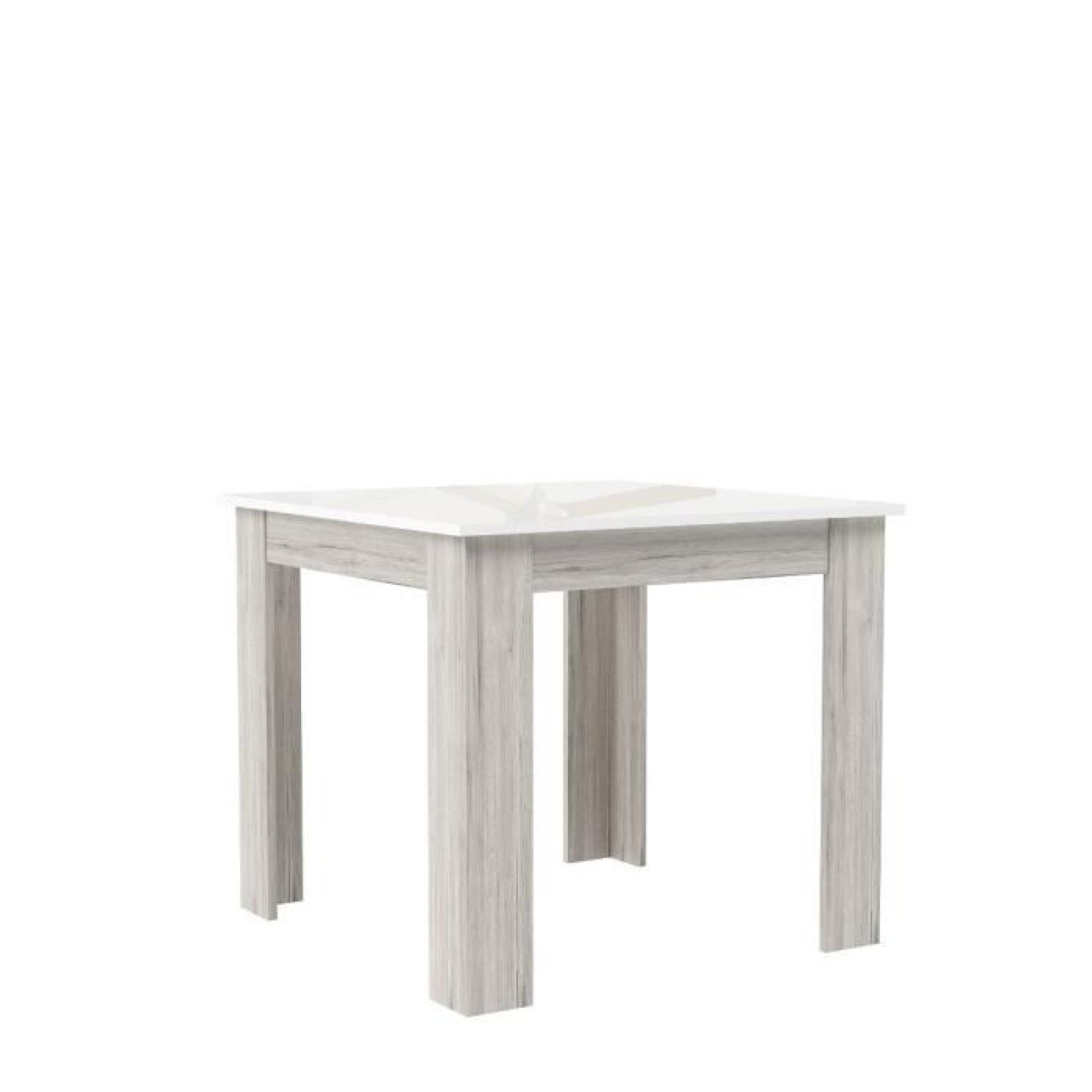 FINLANDEK Table de bar TIETTI 90x90cm - Blanc brillant et décor chêne cendré pas cher