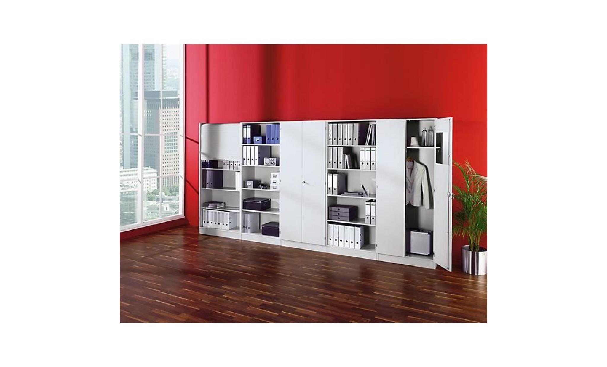 fino armoire basse   avec portes battantes   blanc   armoire armoire de bureau armoire hauteur bureau armoires armoires de bureau pas cher