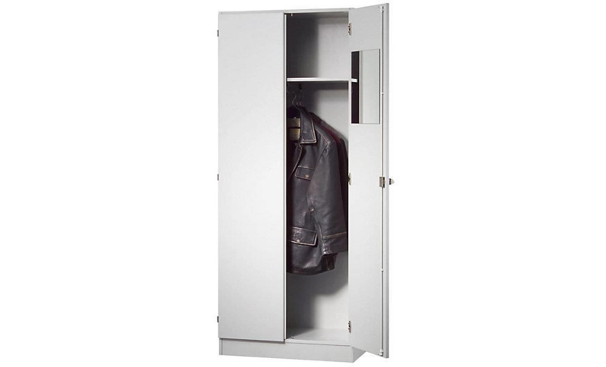 fino vestiaire   avec 1 tablette et 1 tringle gris clair   armoire armoire de bureau armoire pour bureau armoires armoires de bureau