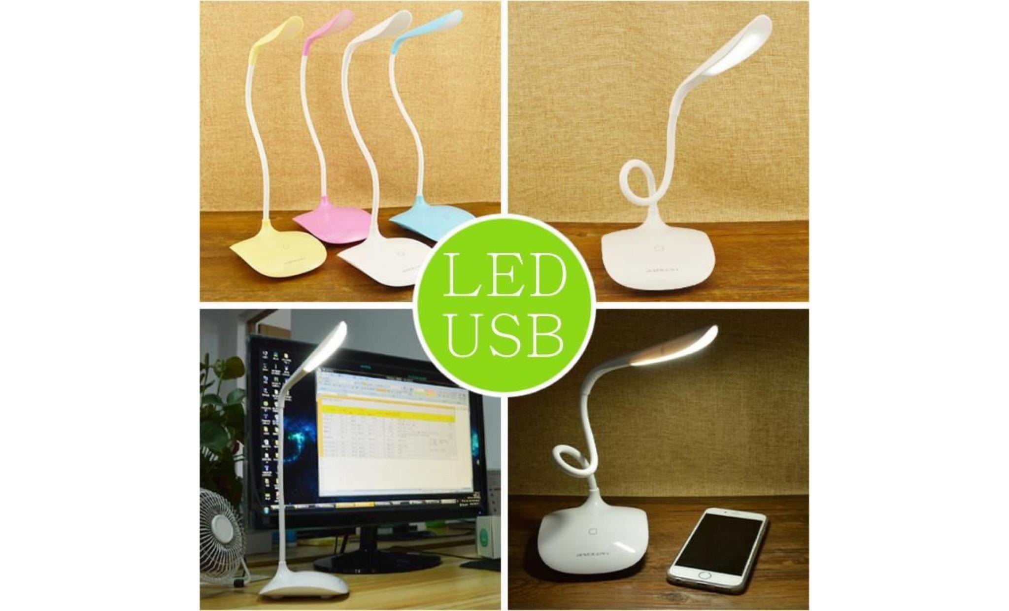Flexible Réglable LED Lampe de table USB Rechargeable Lumière de bureau 3 Niveau capteur toucher，protection des yeux Les enfants pas cher