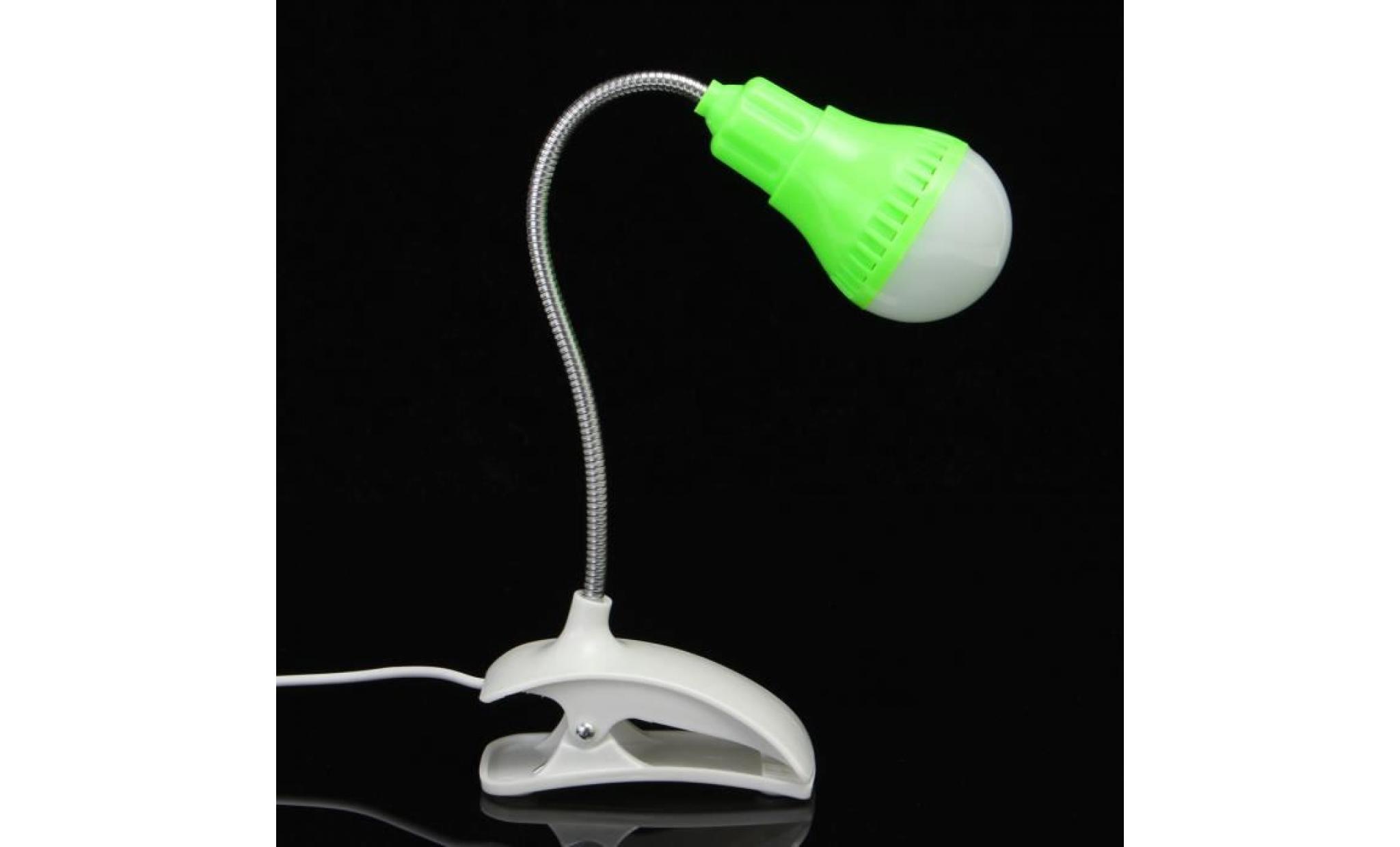 flexible réglable usb led lumière de nuit clip on portable chevet lecture bureau vert pas cher