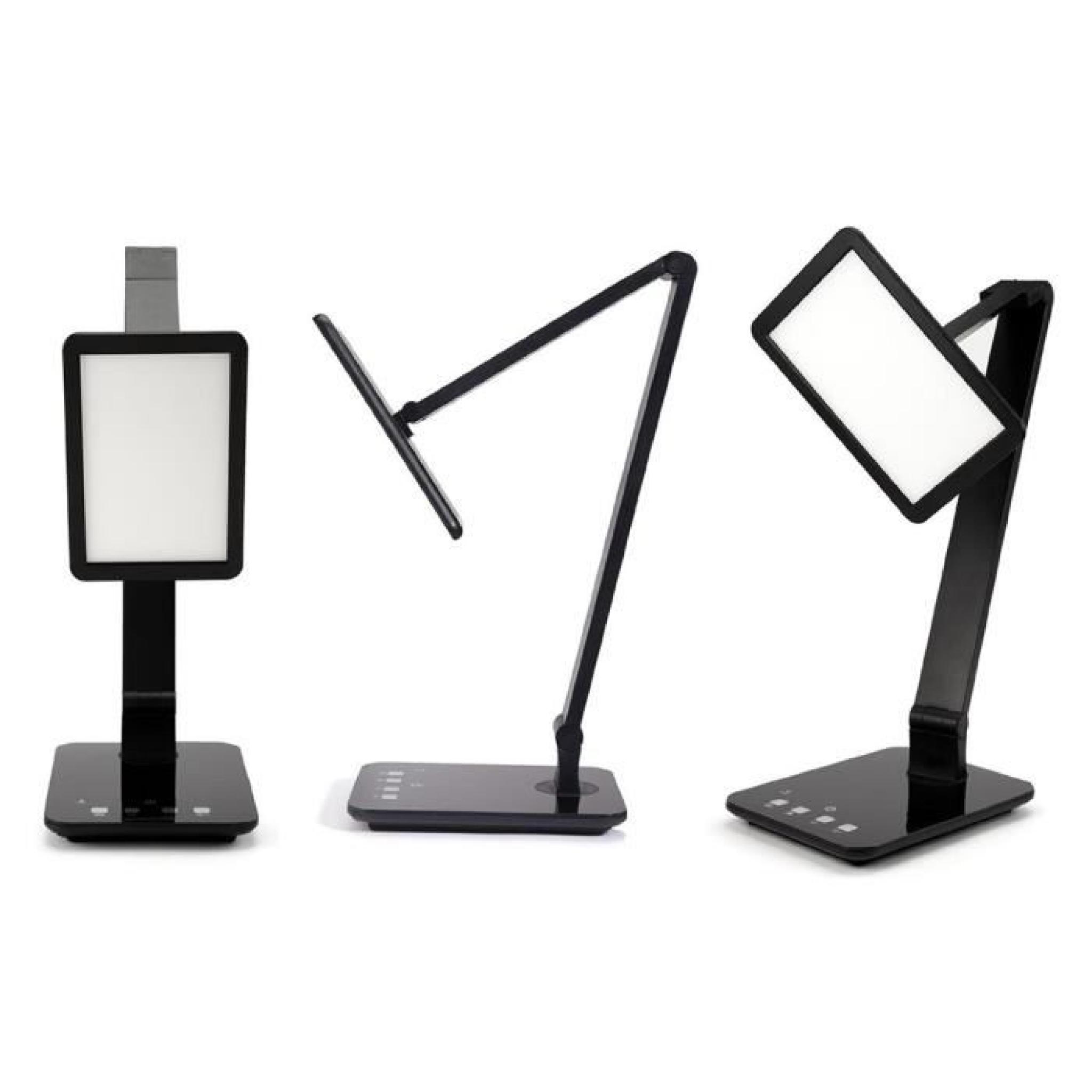 FLOUREON Table Lampe LED Bureau Tactile Contrôles de Recharge USB - Noir