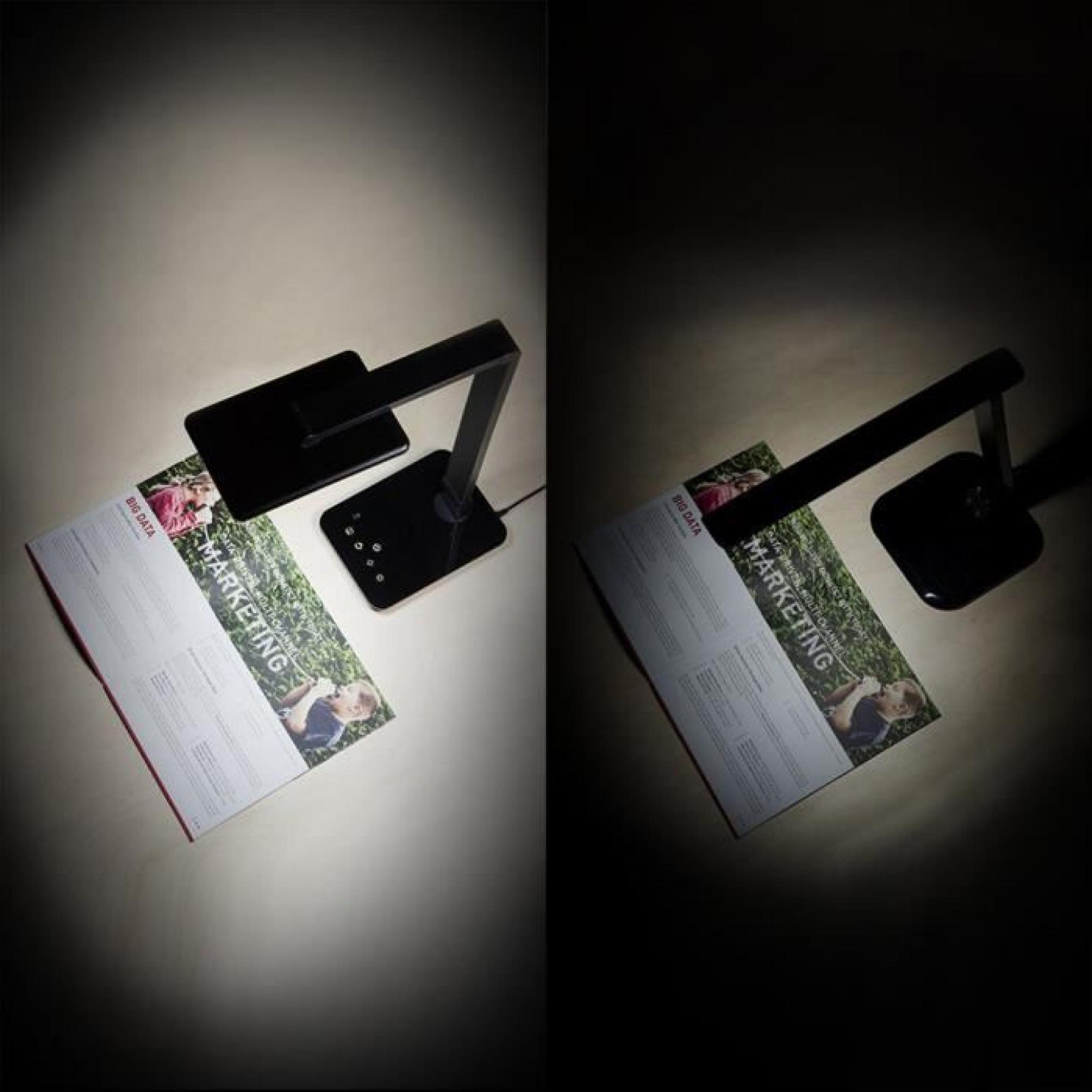 FLOUREON Table Lampe LED Bureau Tactile Contrôles de Recharge USB - Noir pas cher