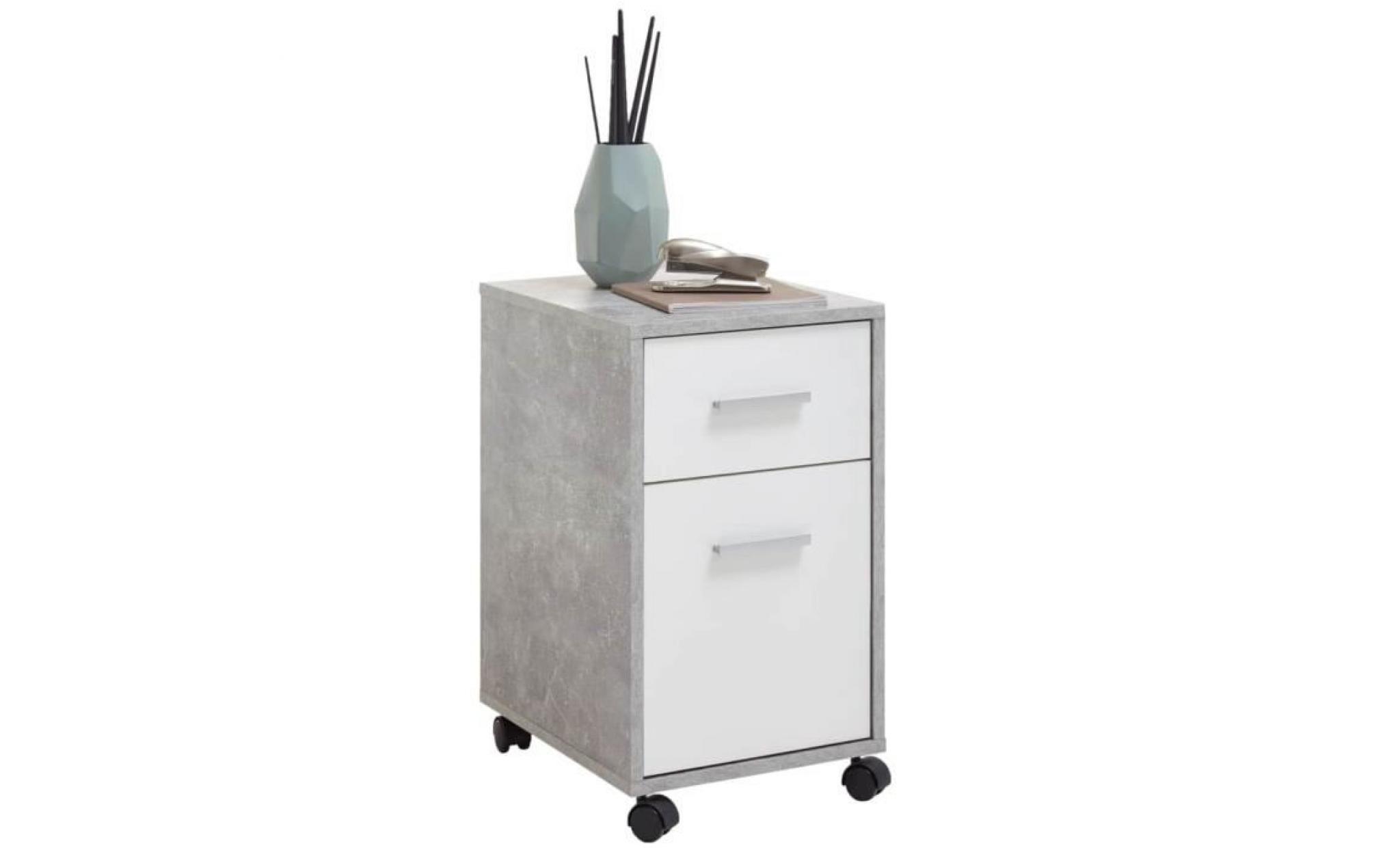 fmd armoire à tiroirs mobile sneek 1 couleur béton et blanc 3021 001