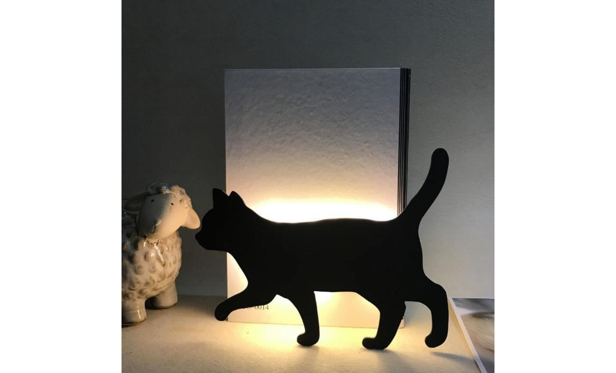 forme de chat marchant controle du son controle de la lumiere veilleuse de batterie led applique decoration d'interieur pas cher