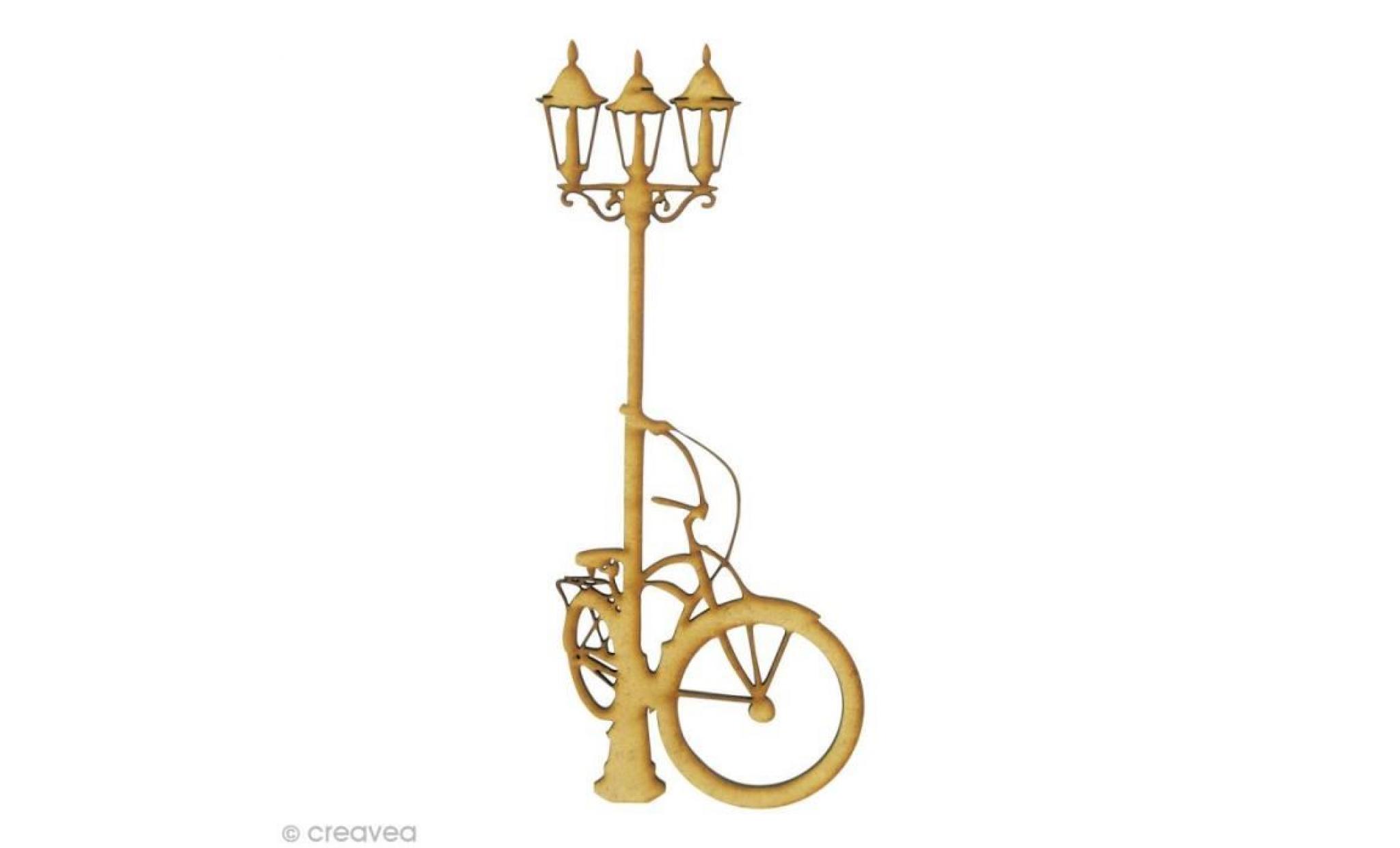 forme en bois divers   lampadaire vélo moyen   mdf 4 x 9,6 cm forme bois mdf lampadaire vélo moyen, idéale pour décorer vos pages