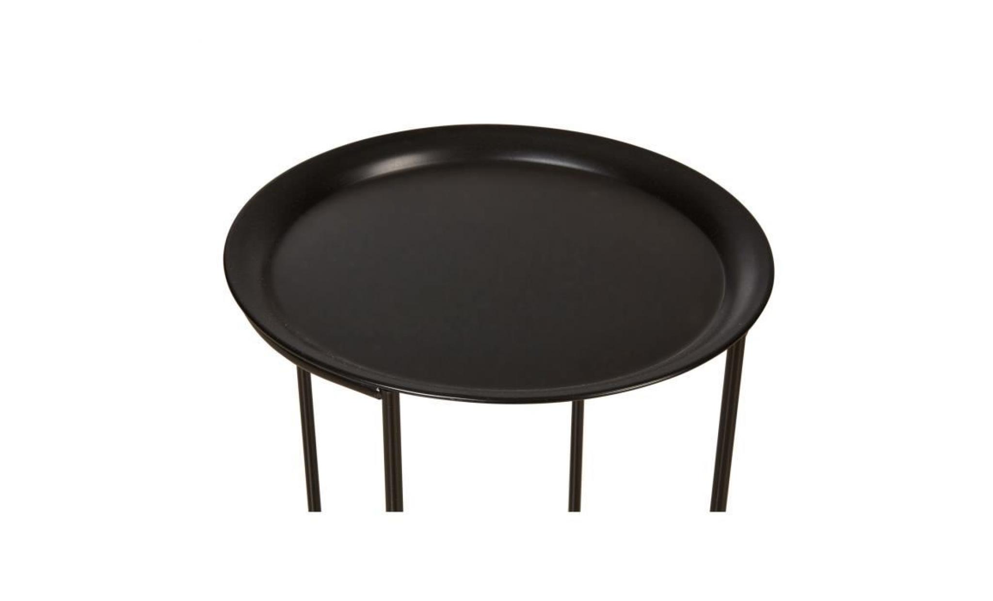 fresh set de 2 tables basses style contemporain métal noir   l 40 x l 40 cm et l 35 x l 35 cm pas cher