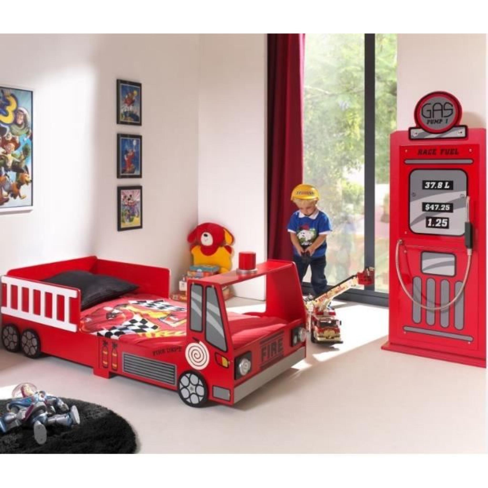 FUN Lit enfant Toddler Fire Truck+armoire Gas Pump