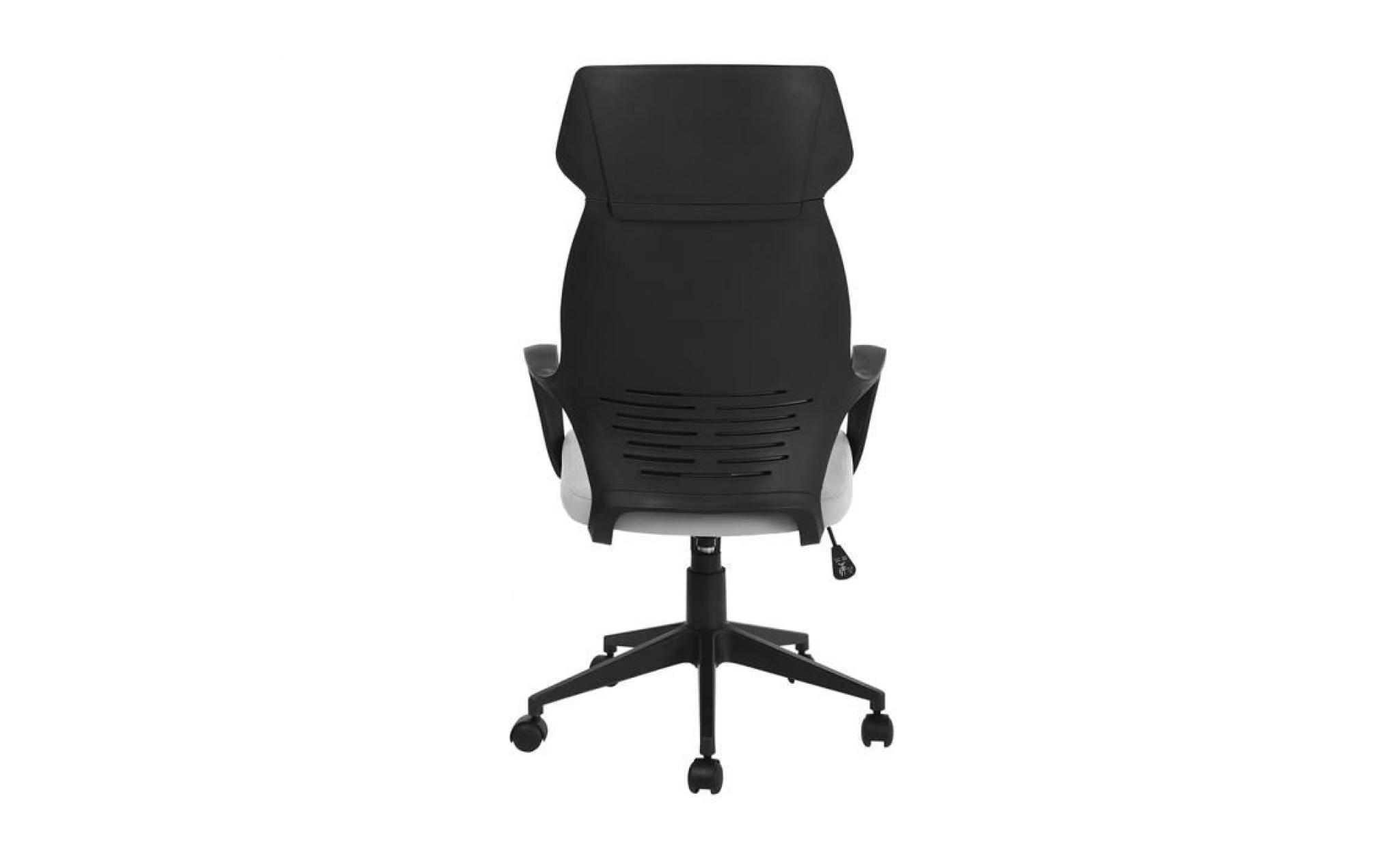 furnish 1 chaise de bureau chaise pivotante réglable avec accoudoir et appui tête,tissu élastique gris clair et pp noir pas cher