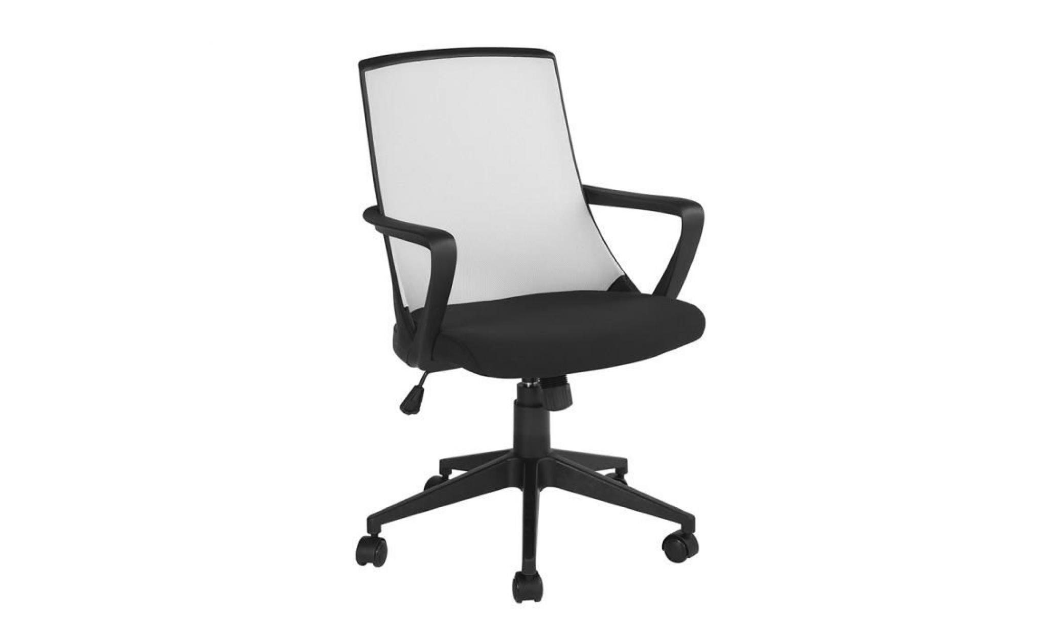 furnish 1 chaise de bureau chaise pour ordinateur en tissu de luxe noir/blanc