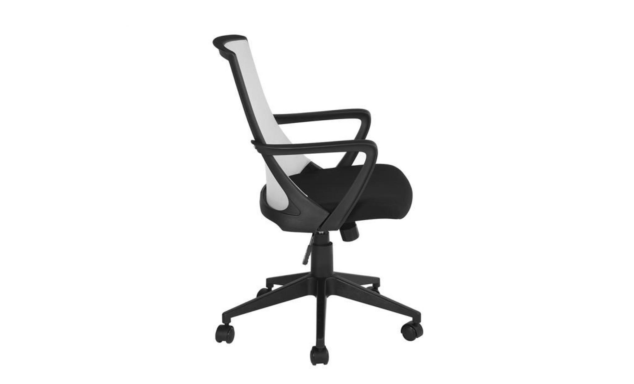 furnish 1 chaise de bureau chaise pour ordinateur en tissu de luxe noir/blanc pas cher