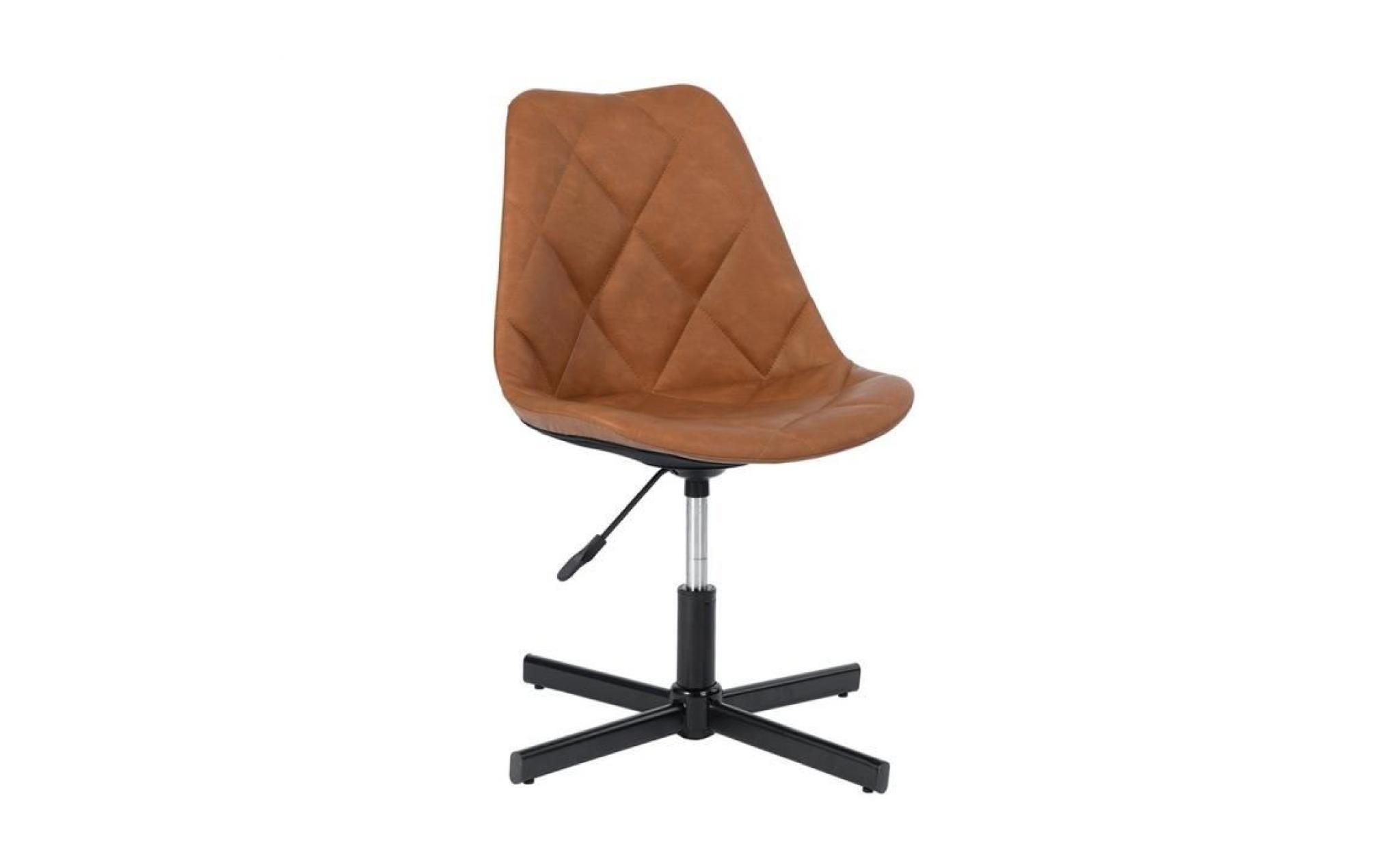 furnish 1 fauteuil de bureau magnifique dossier ergonomique et réglage de la hauteur du siège chaise d'ordinateur faux cuir marron
