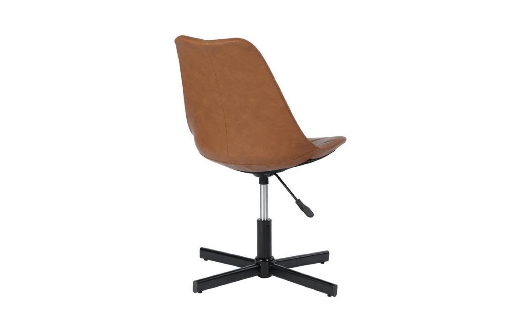 furnish 1 fauteuil de bureau magnifique dossier ergonomique et réglage de la hauteur du siège chaise d'ordinateur faux cuir marron pas cher