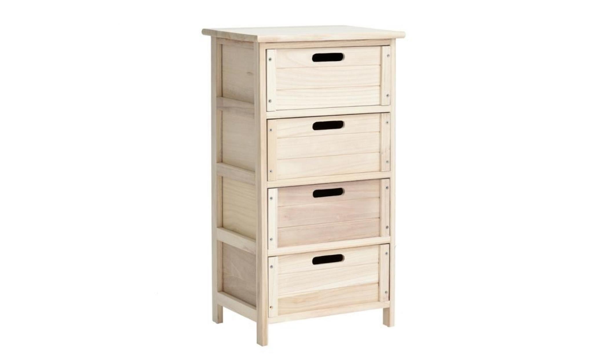 furnish 1 meuble en bois avec 4 tiroirs, rangement solide pour le salon et le bureau.