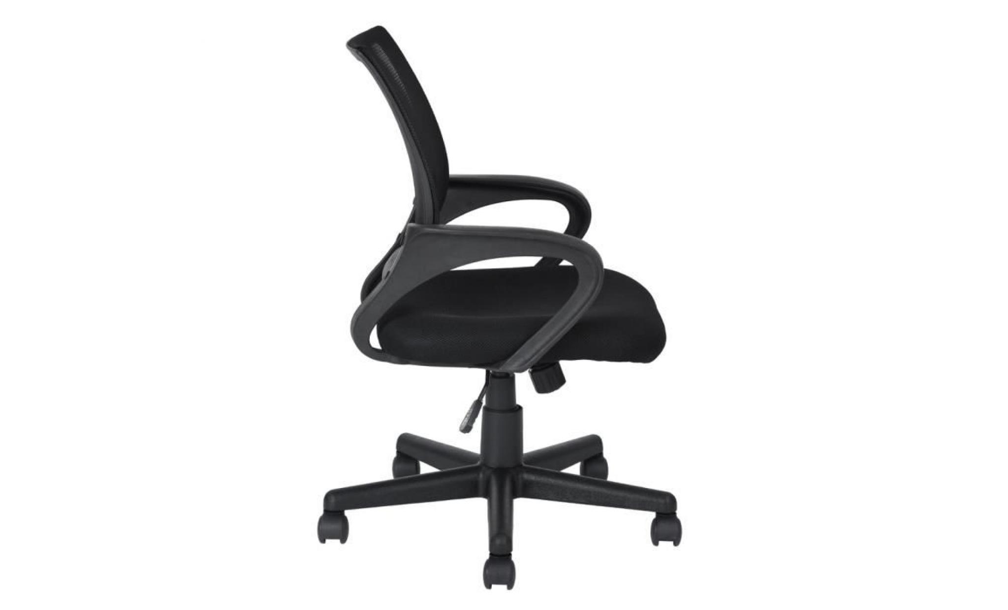 furnish 1 office chair, swivel 360 degrees, armrests and adjustable middle height backrest, 5 casters,noir pas cher