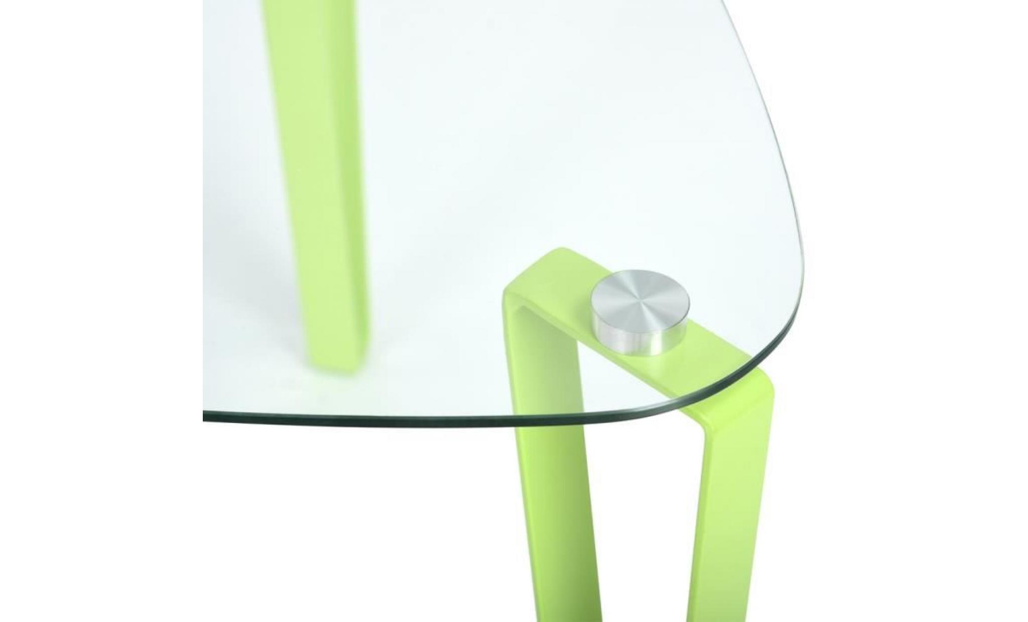 furnish 1 table basse avec plateau en verre transparent et pieds en métal pour le salon   vert pas cher